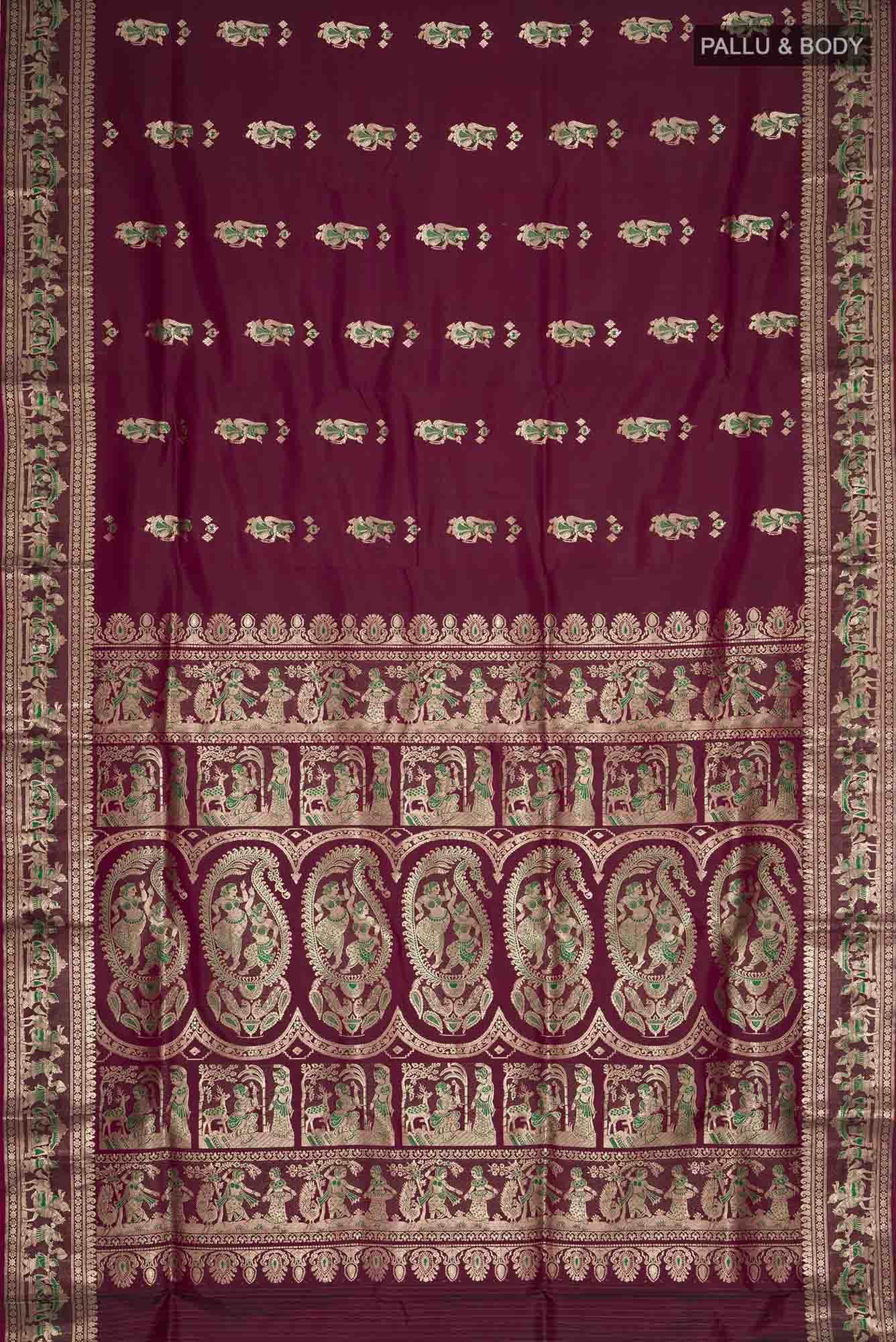Purple Baluchari Silk Saree