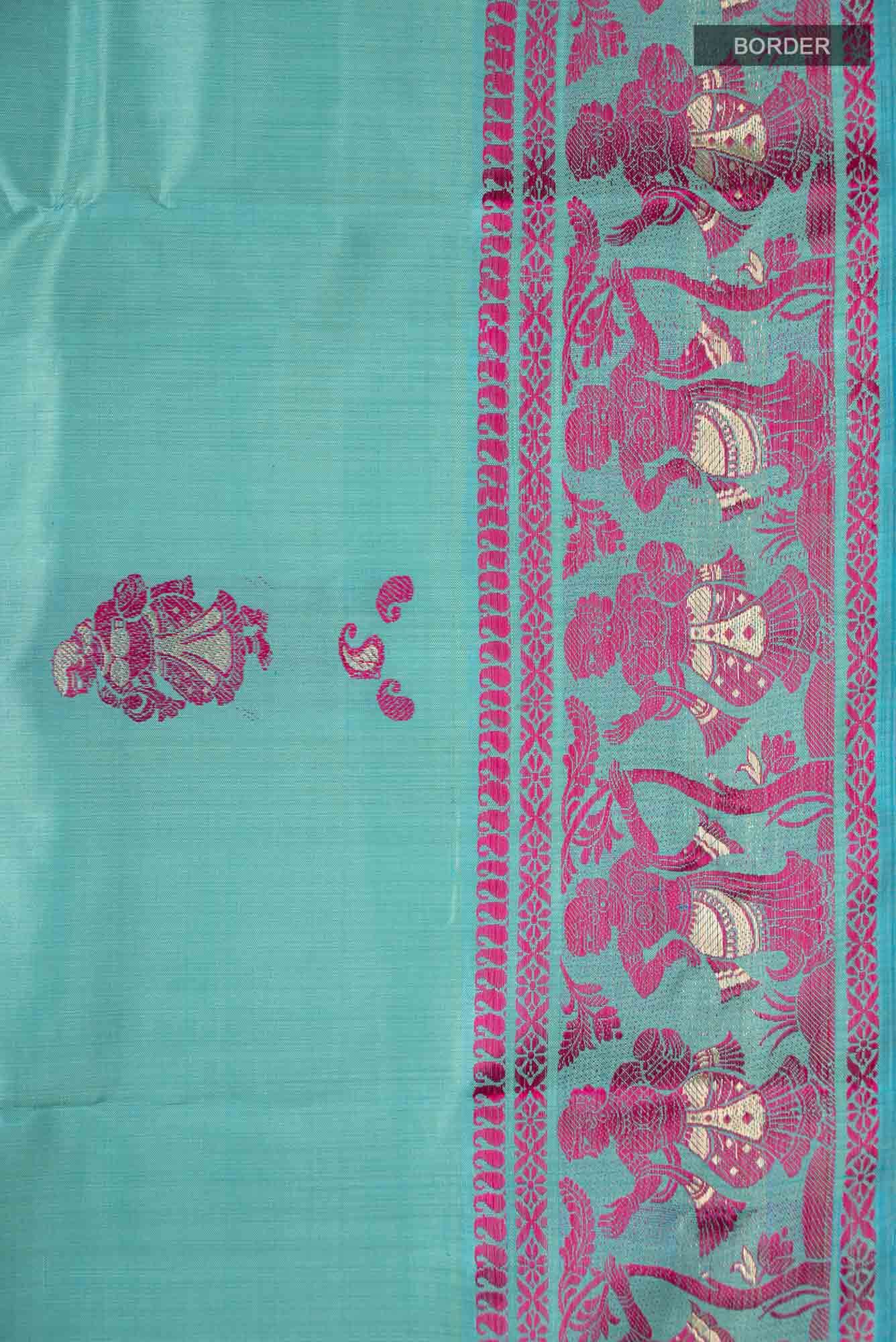 Blue Baluchari Silk Saree