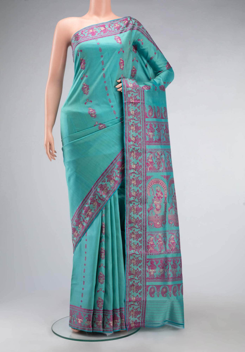 Blue Baluchari Silk Saree