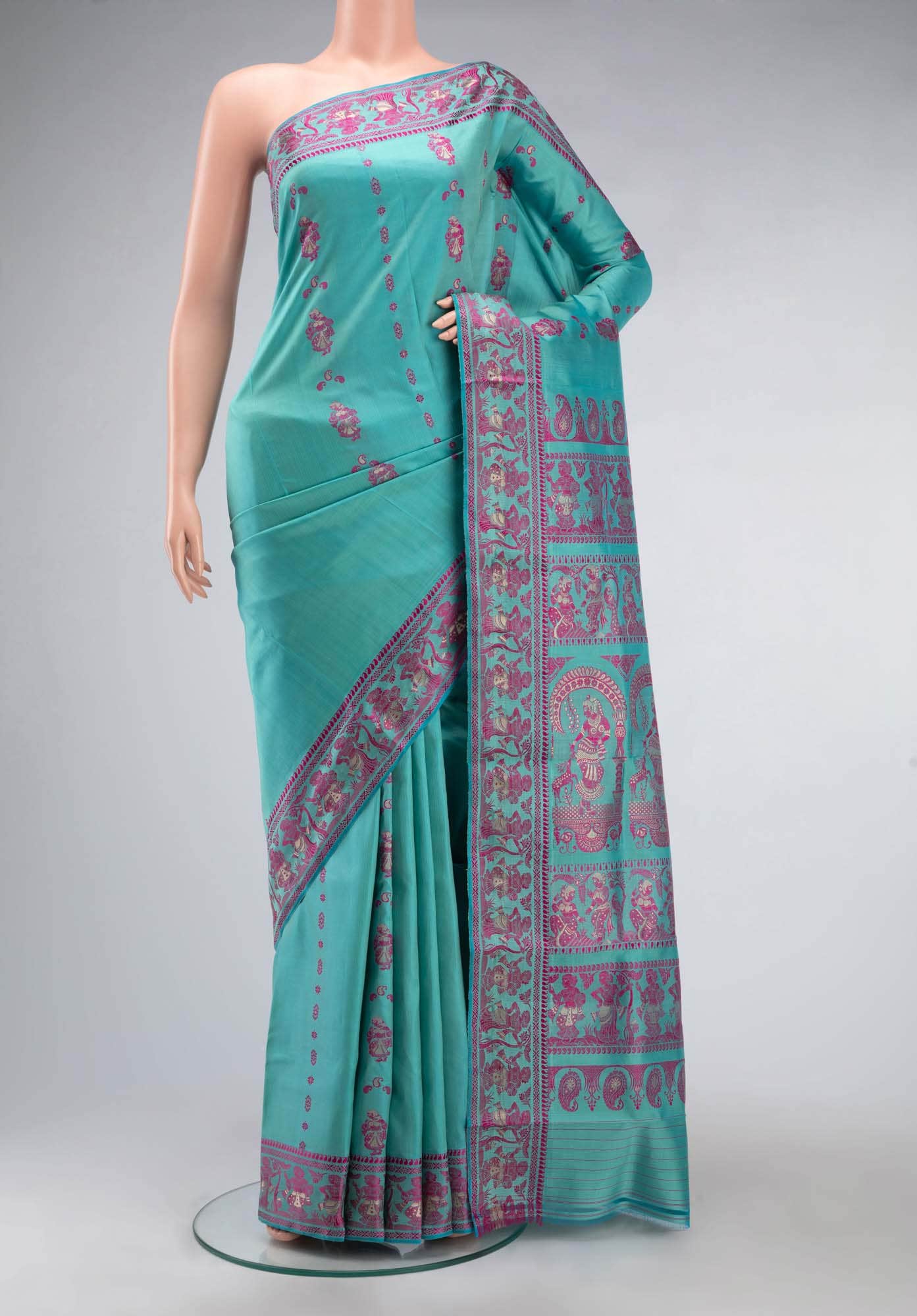 Blue Baluchari Silk Saree