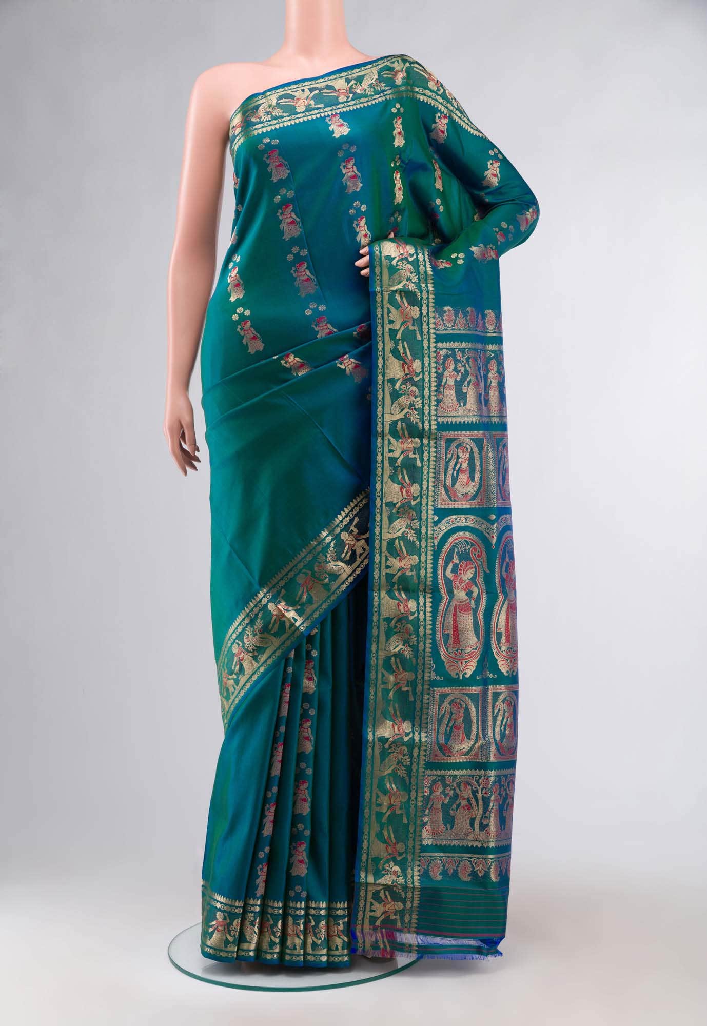 Blue Baluchari Silk Saree