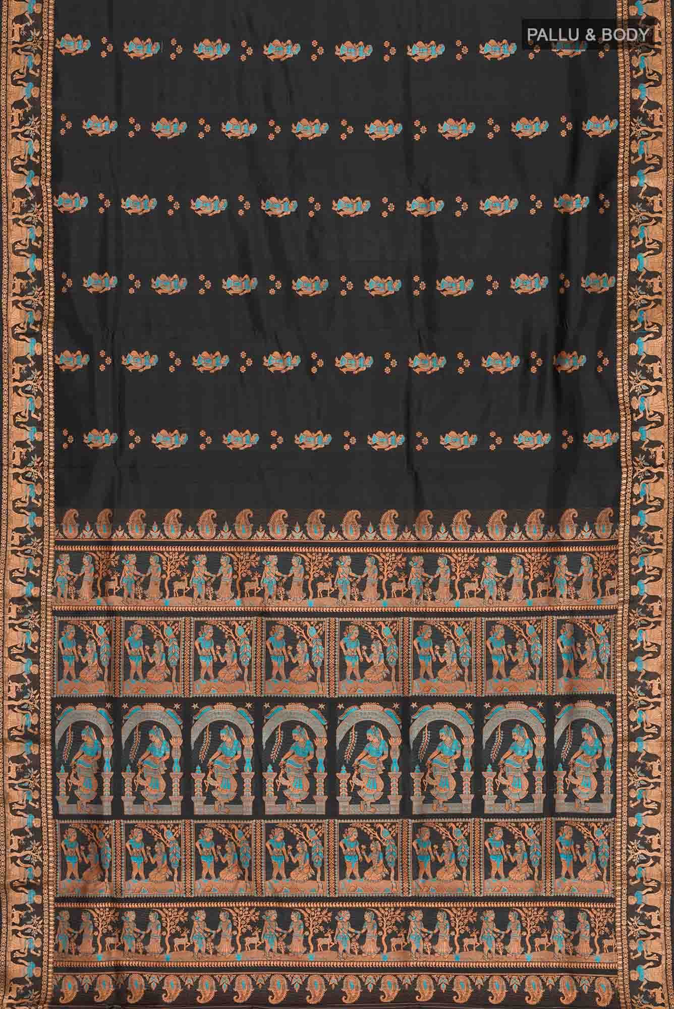 Black Baluchari Silk Saree
