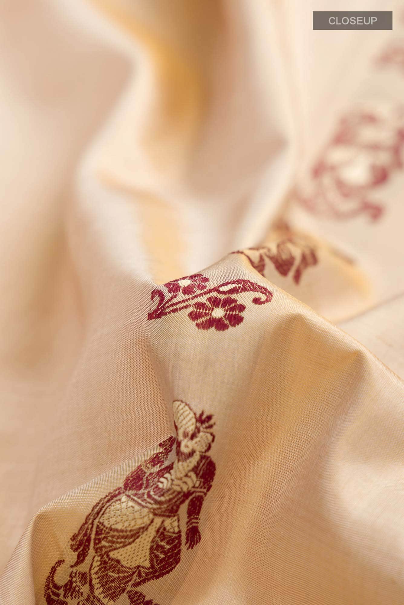 Beige Baluchari Silk Saree