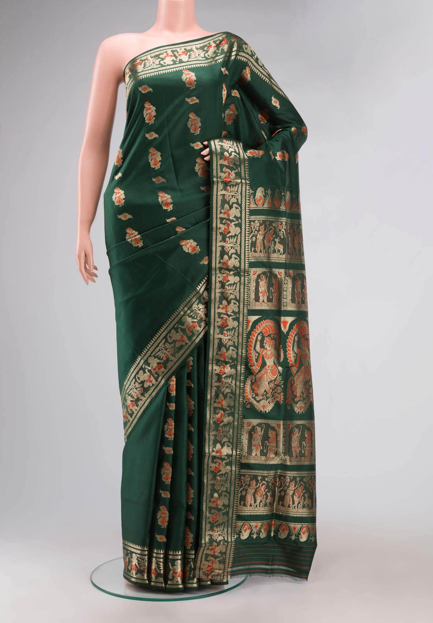 Green Baluchari Silk Saree
