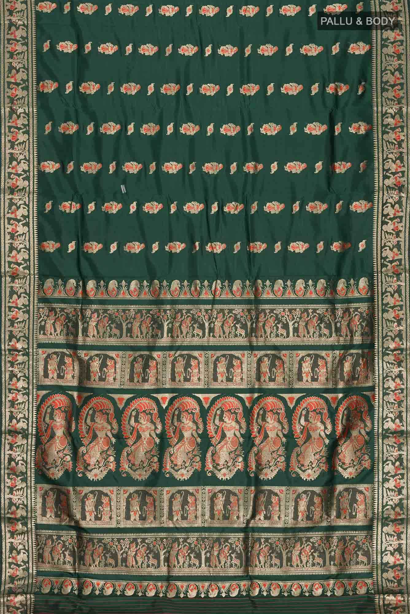 Green Baluchari Silk Saree