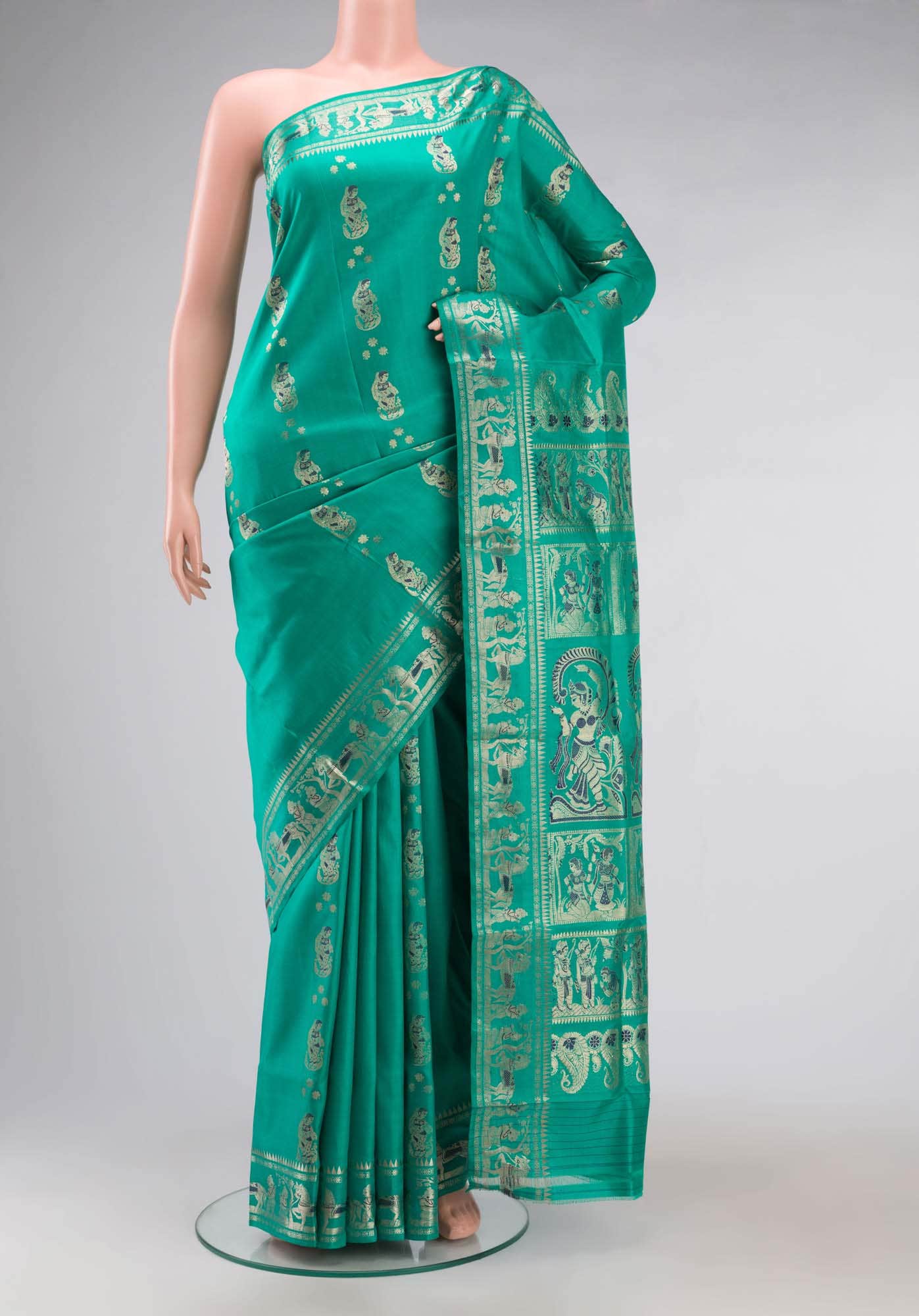 Green Baluchari Silk Saree