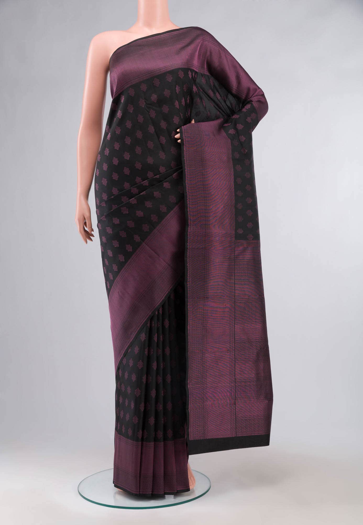Black Kanchipuram Silk Saree