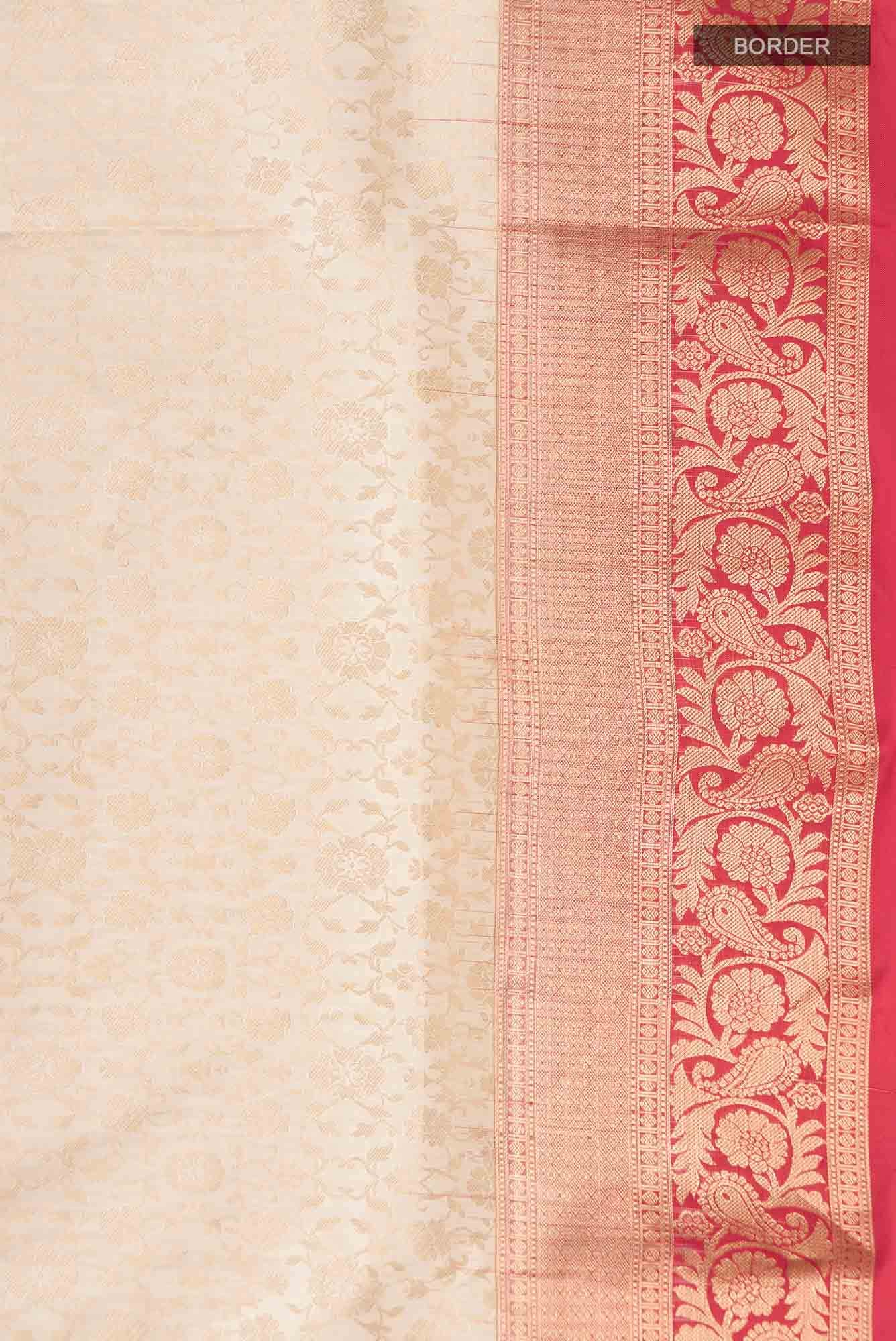 Cream Soft Silk Saree