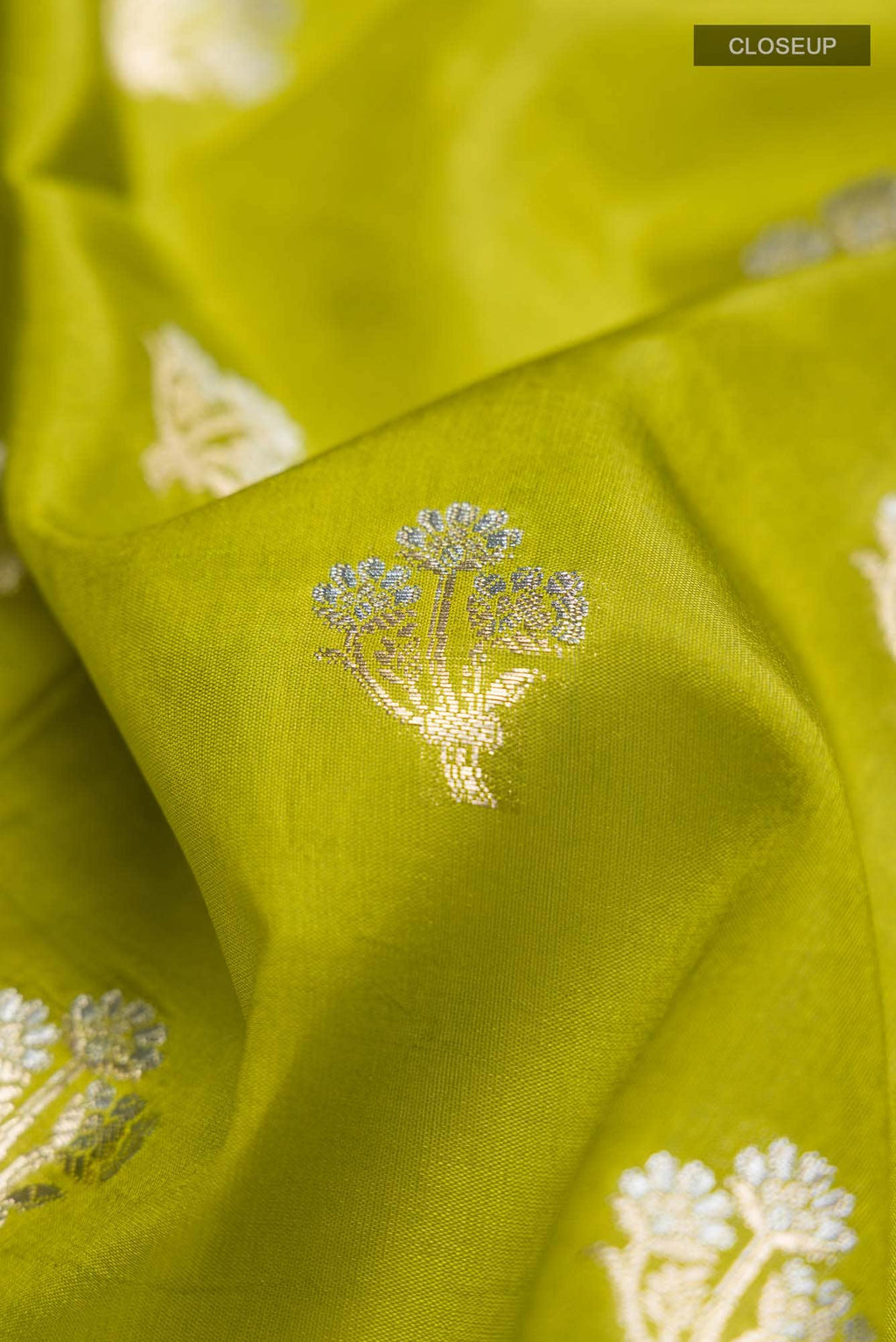 Green Banarasi Raw Silk Saree