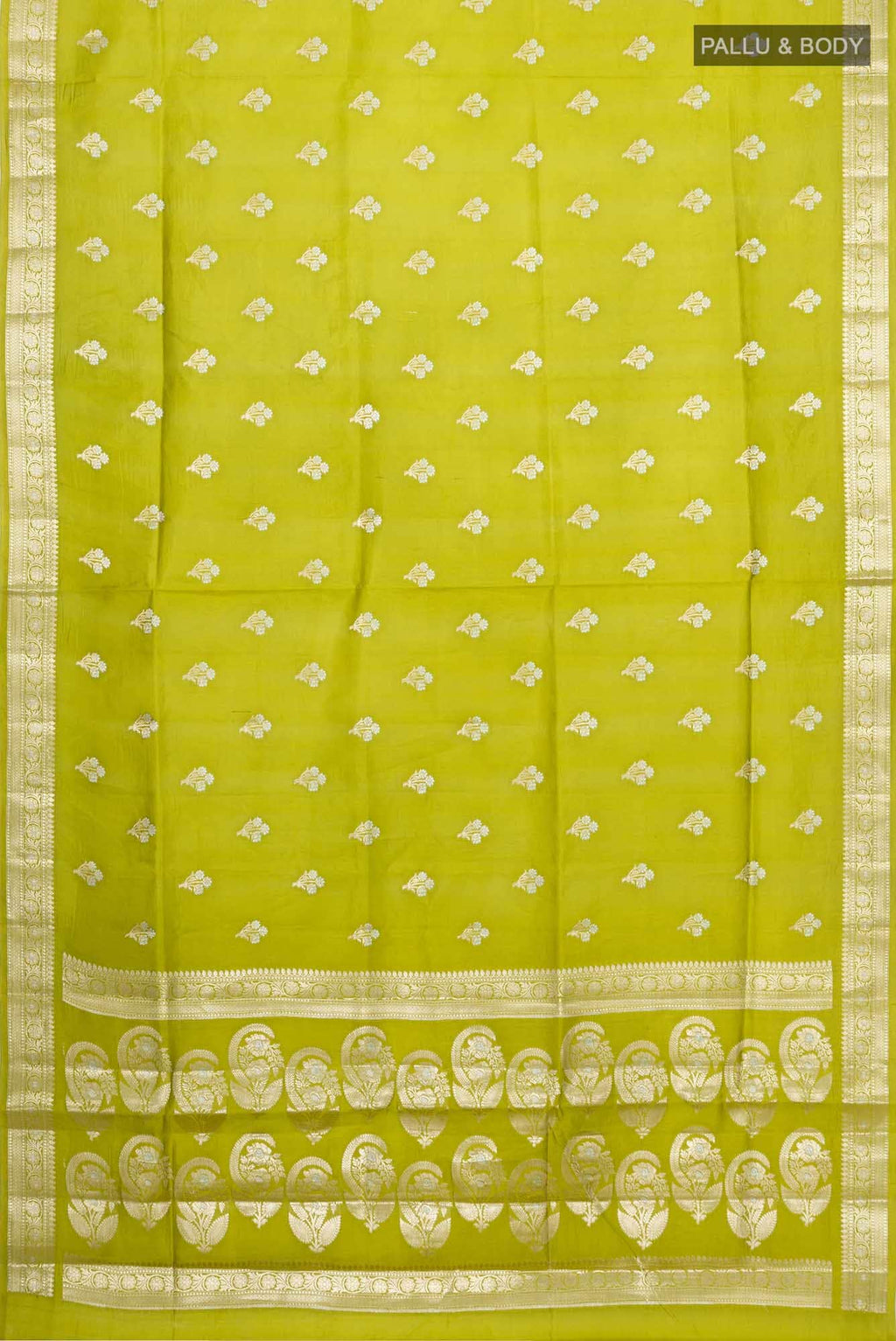 Green Banarasi Raw Silk Saree
