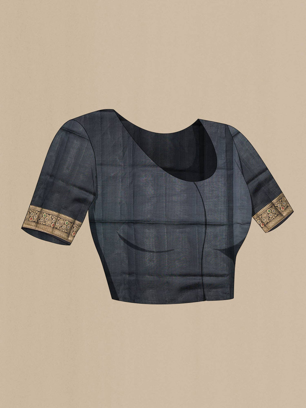 Black Banarasi Raw Silk Saree