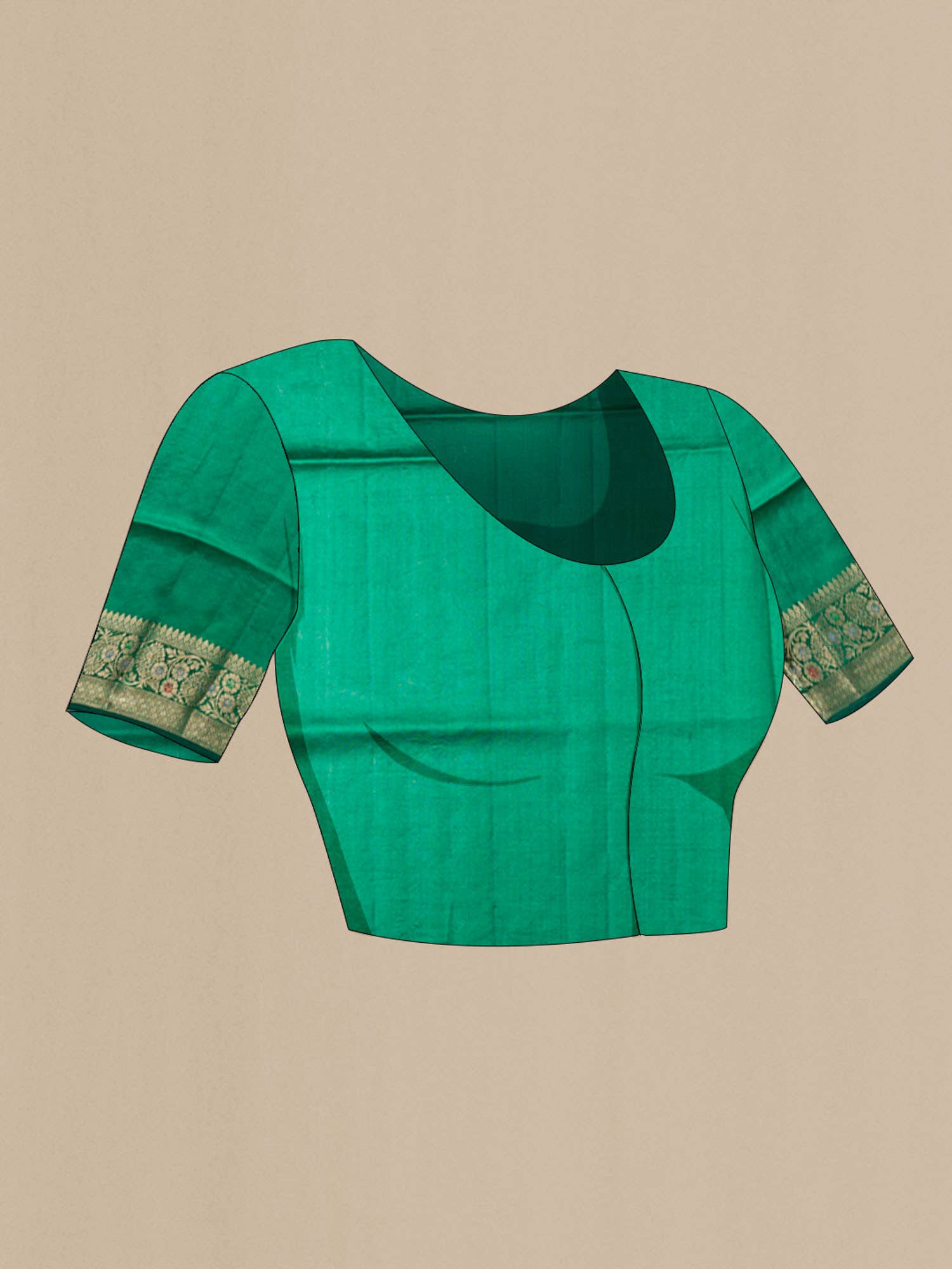 Green Banarasi Raw Silk Saree