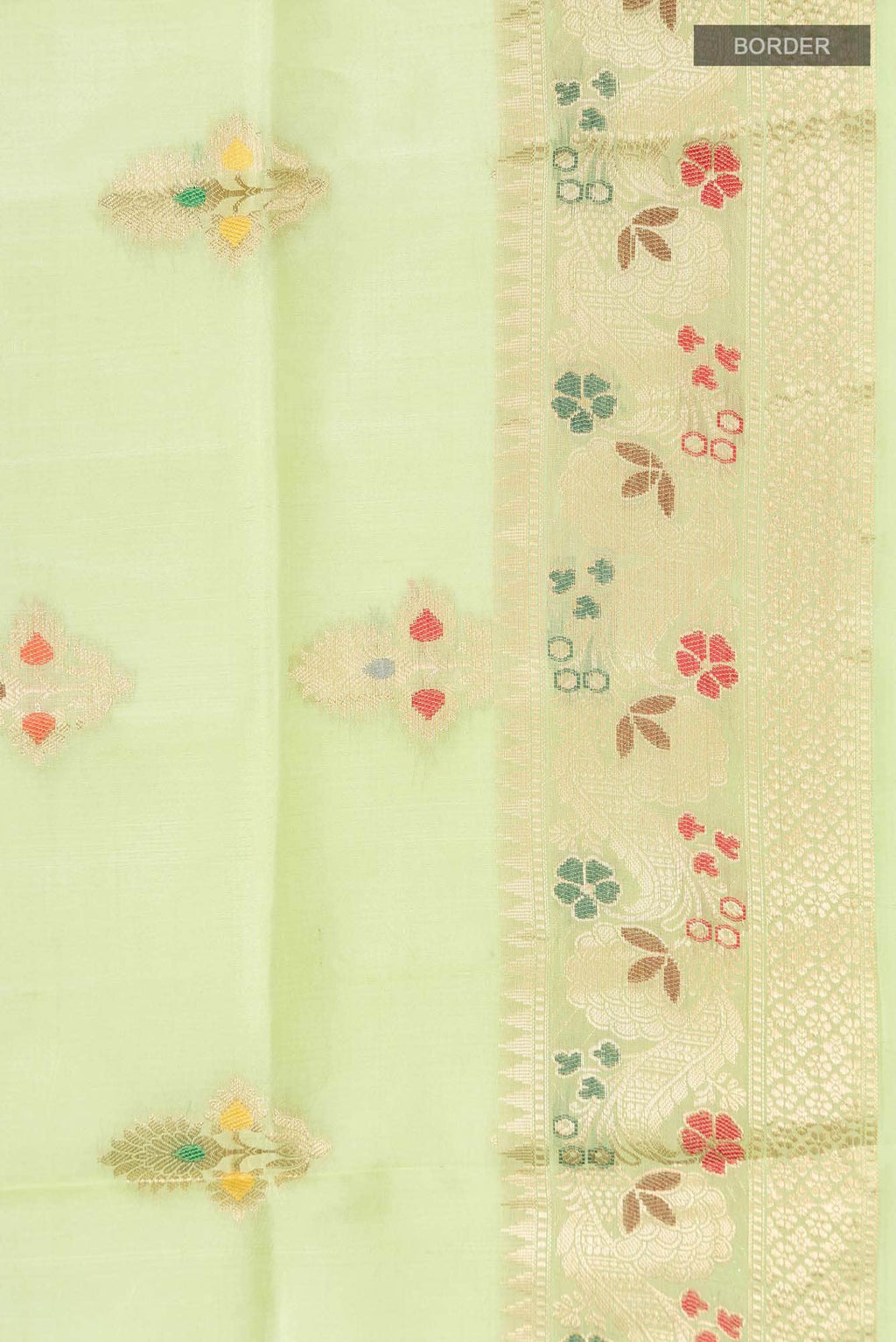 Green Banarasi Raw Silk Saree