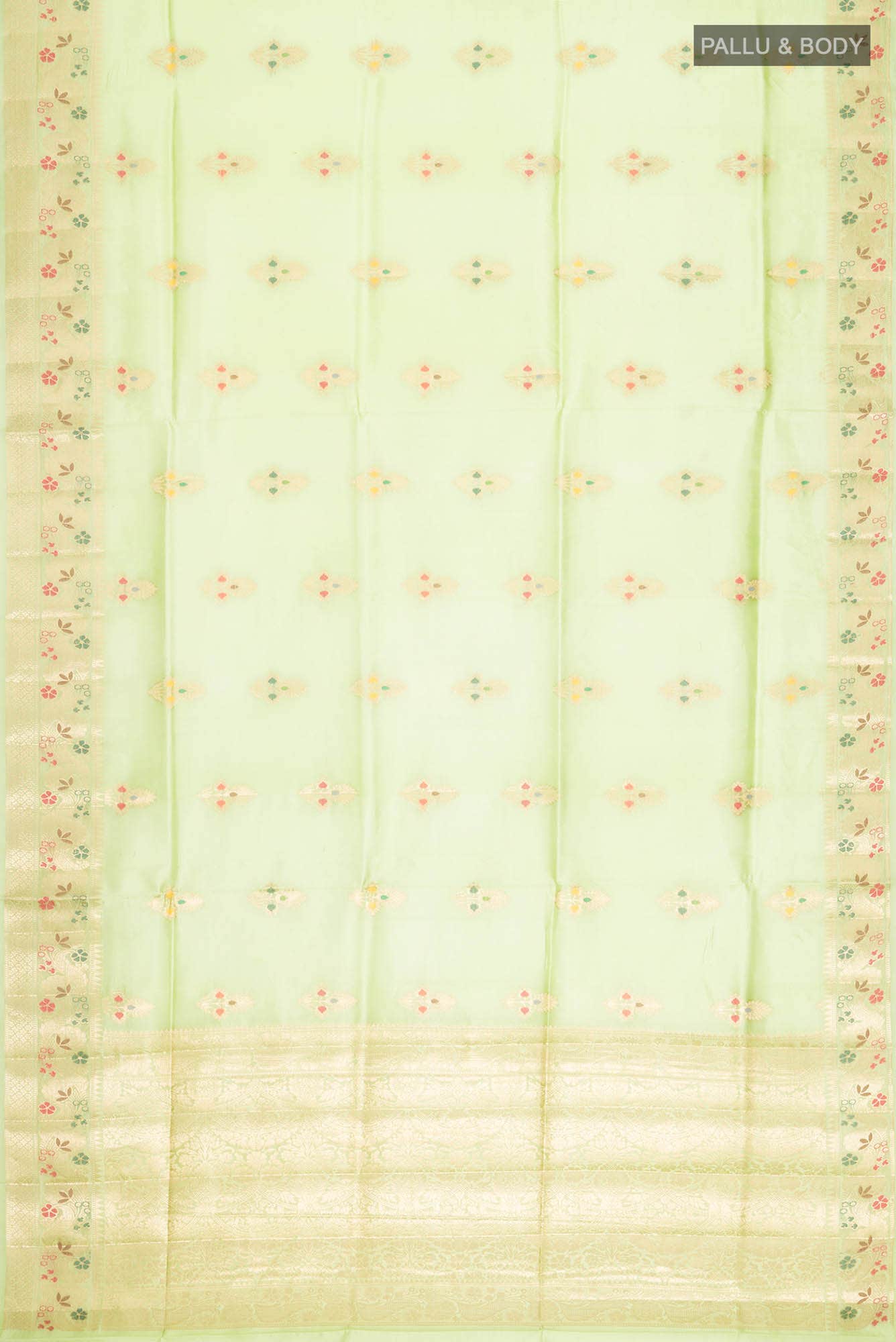 Green Banarasi Raw Silk Saree