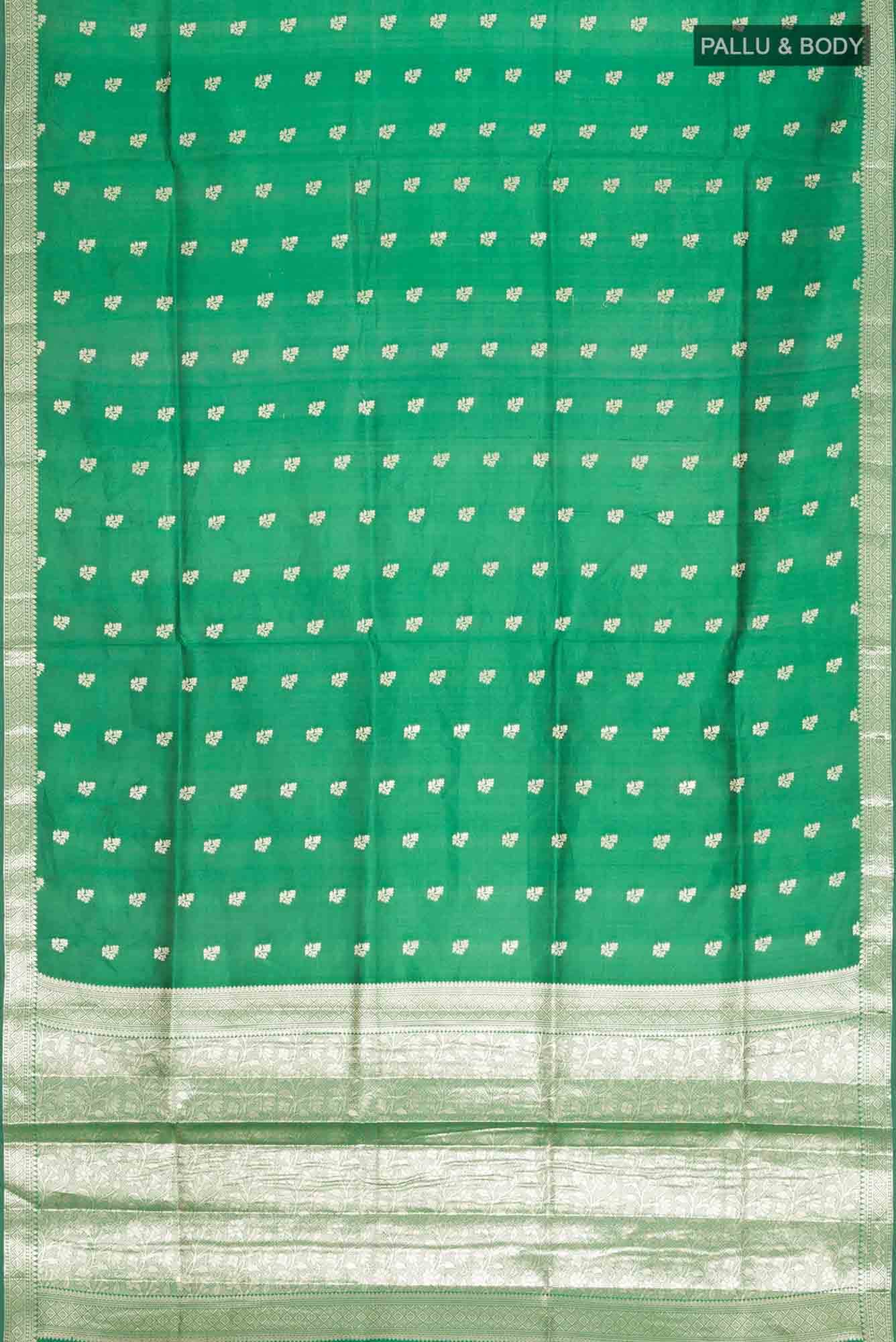 Green Banarasi Raw Silk Saree