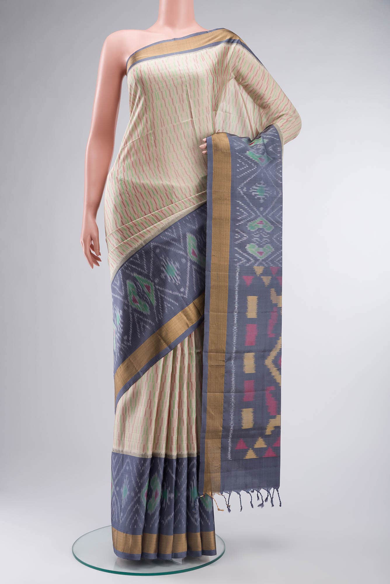 Beige Soft Silk Saree