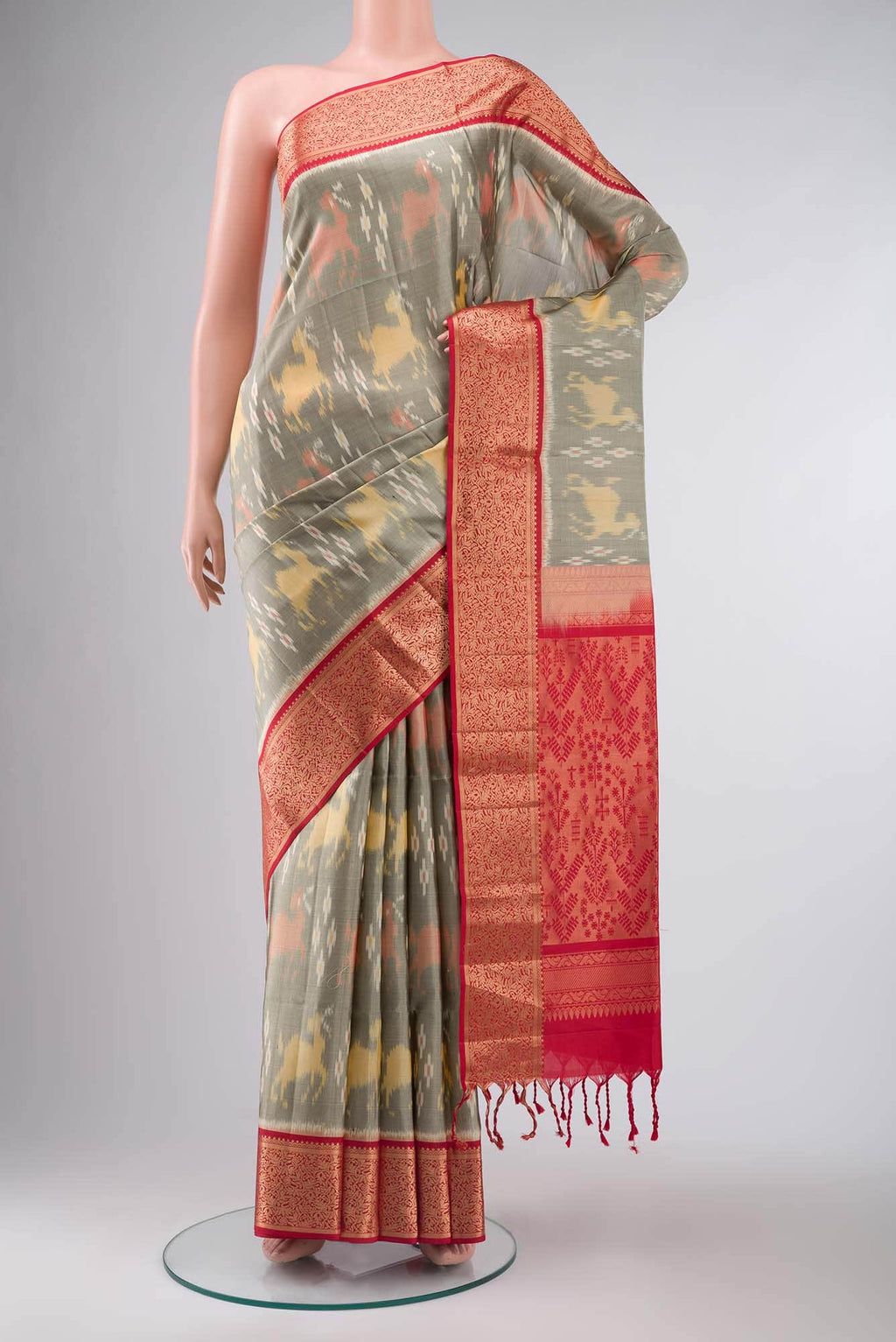 Grey Soft Silk Saree