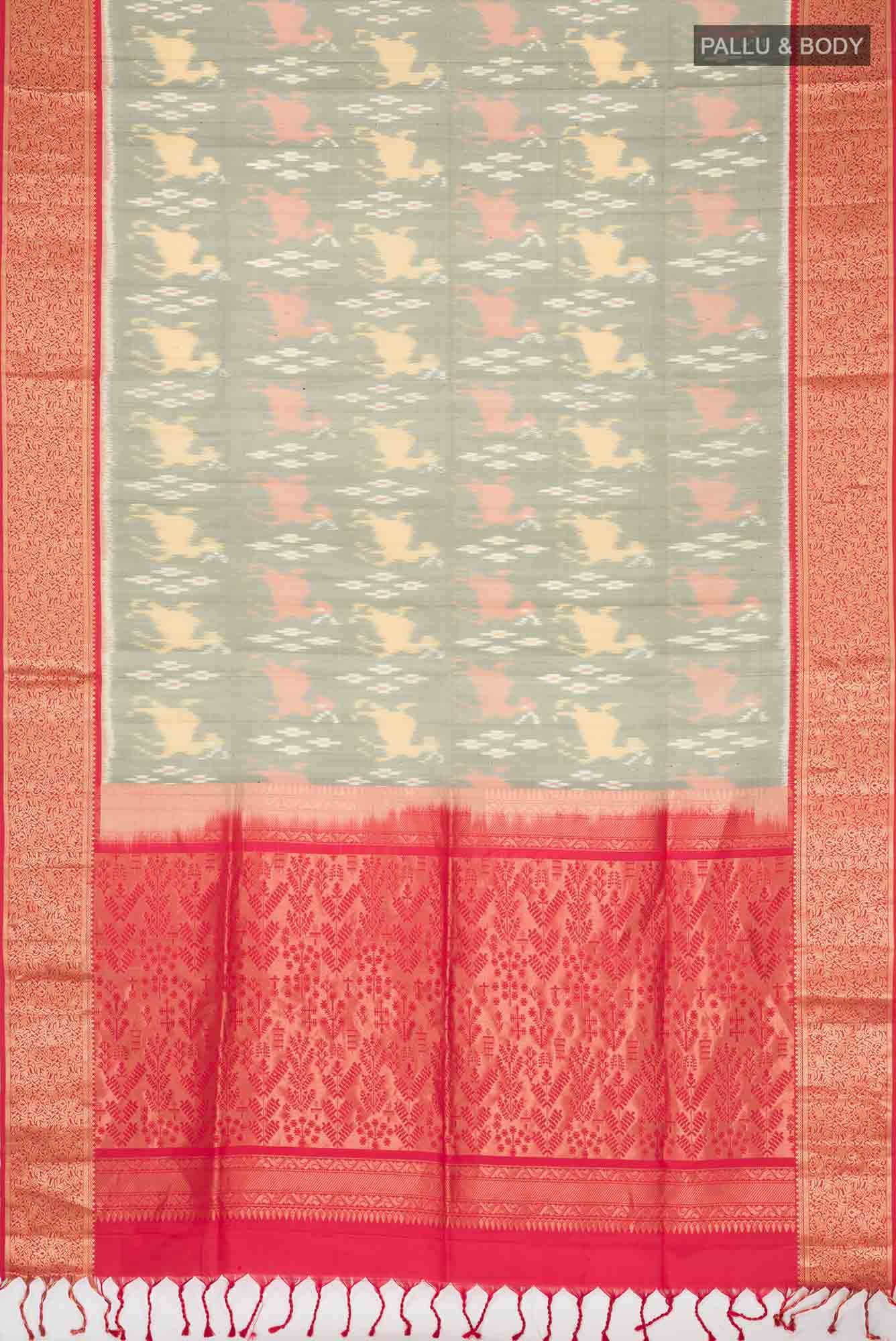 Grey Soft Silk Saree