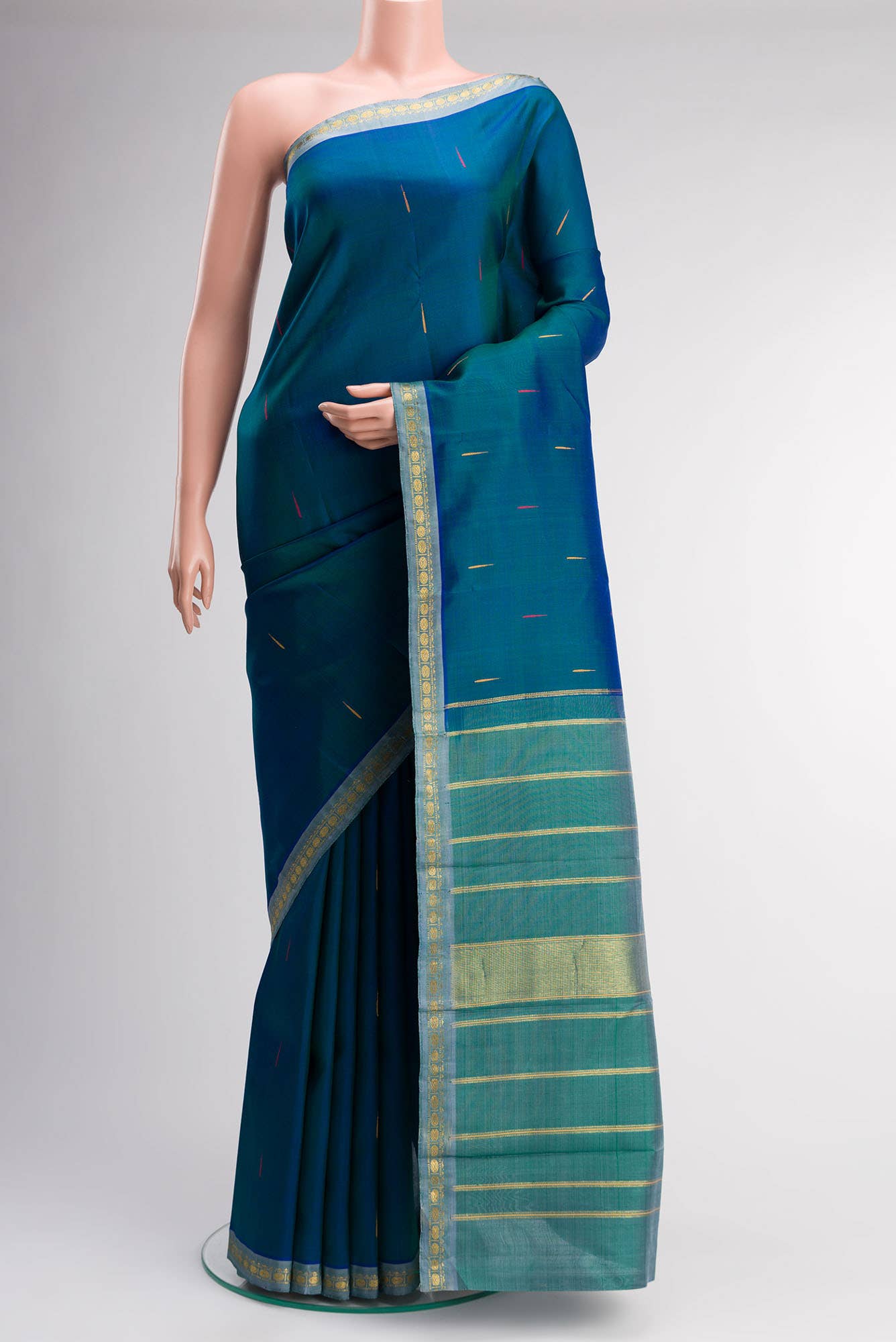 Blue Kanchipuram Silk Saree