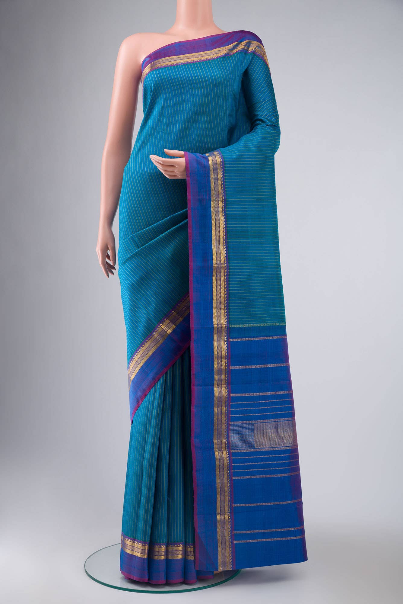 Blue Kanchipuram Silk Saree
