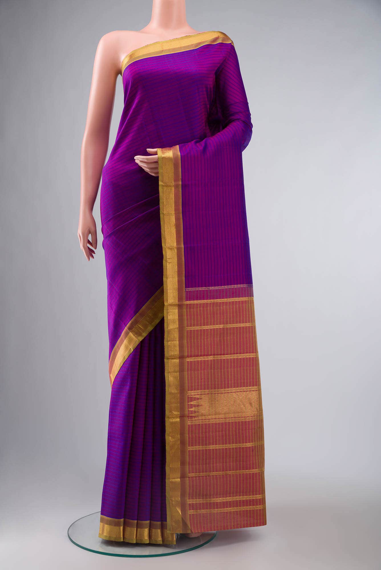 Purple Kanchipuram Silk Saree