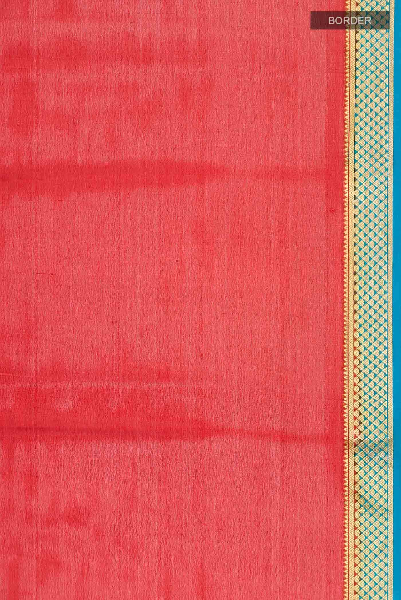 Red Mysore Crepe Saree