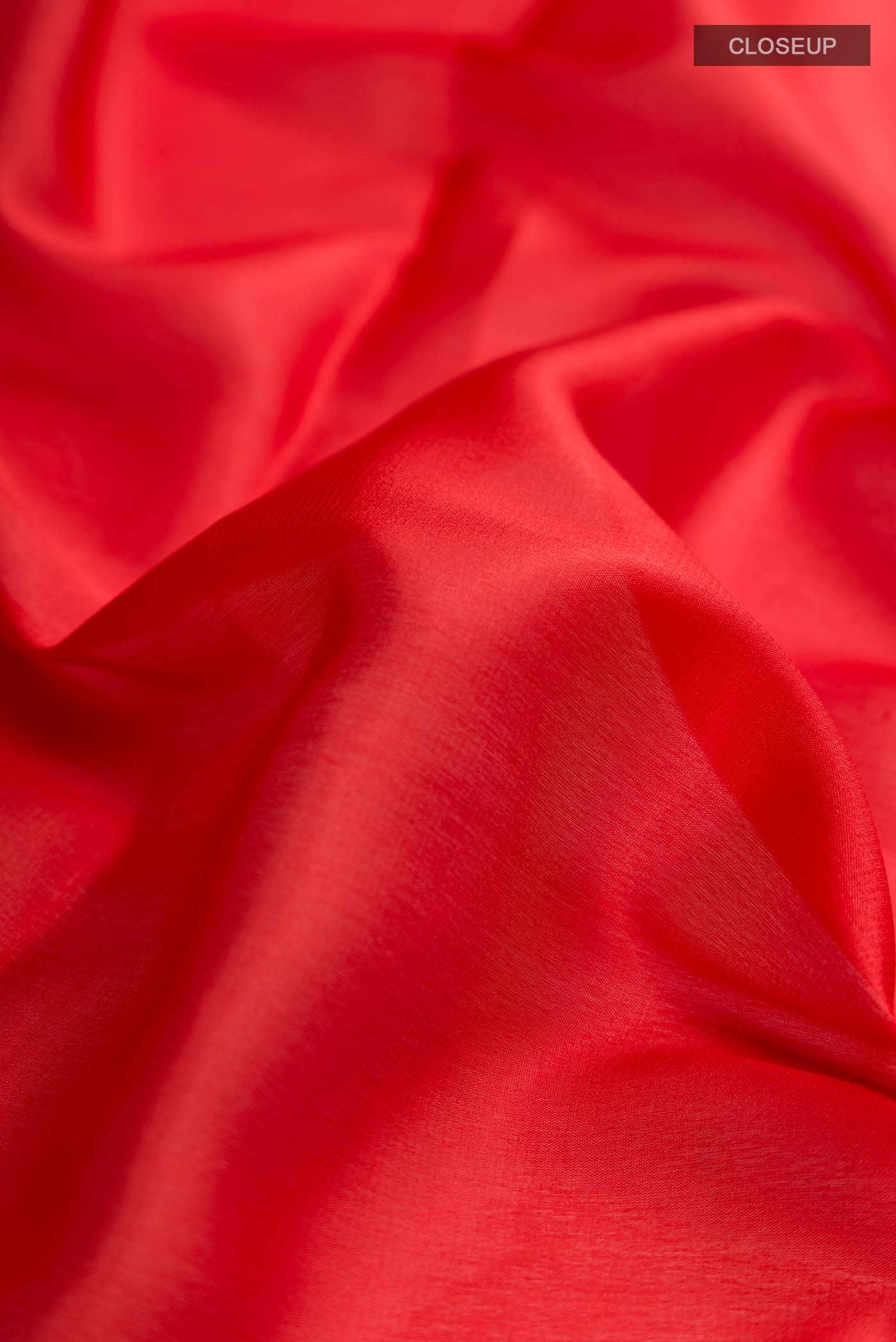 Red Mysore Crepe Saree