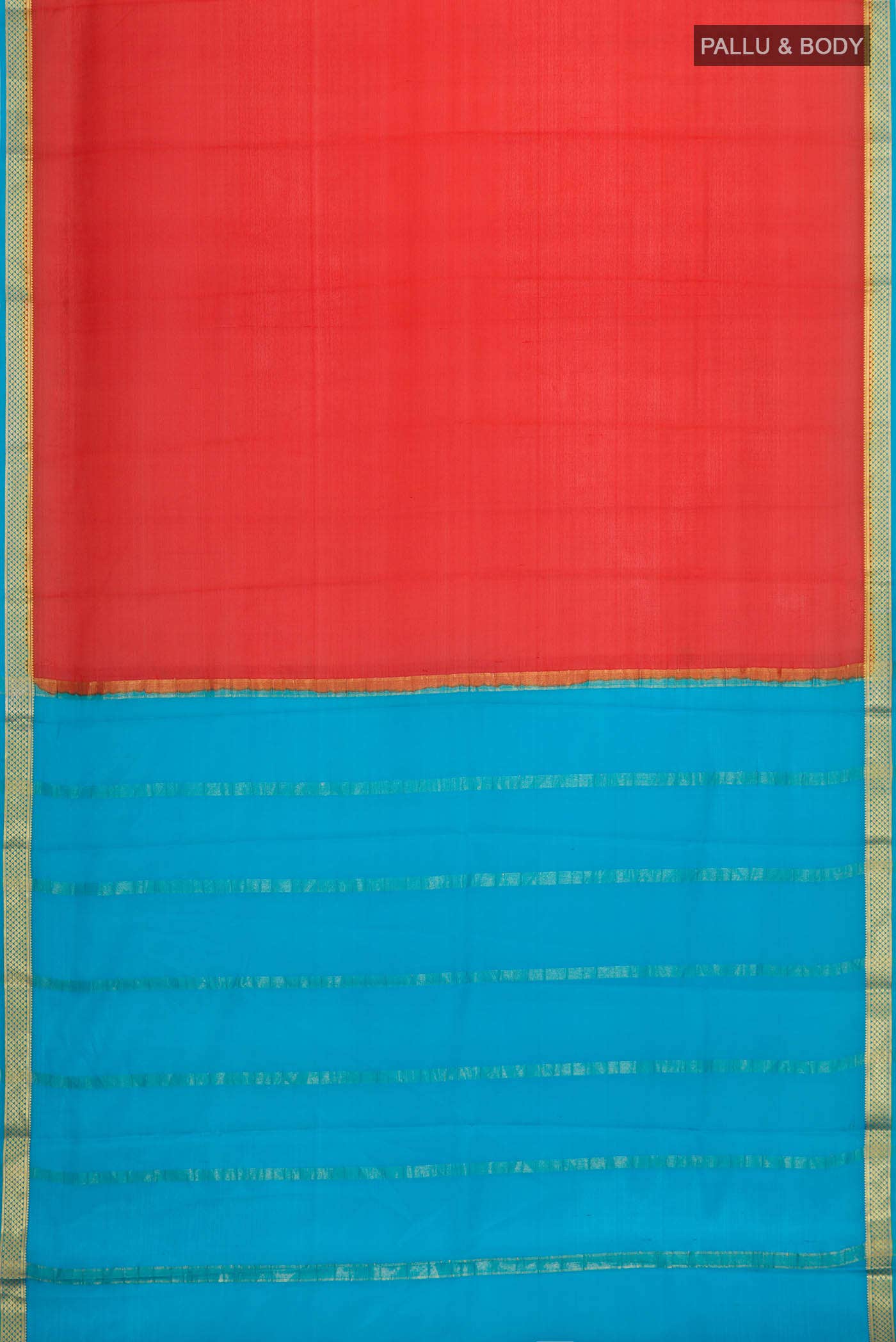 Red Mysore Crepe Saree