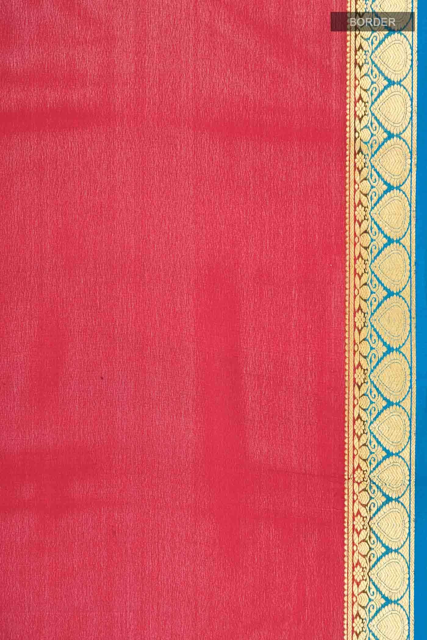 Red Mysore Crepe Saree