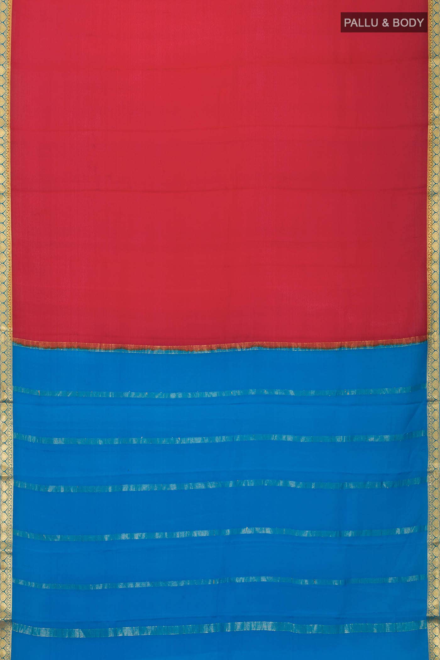 Red Mysore Crepe Saree