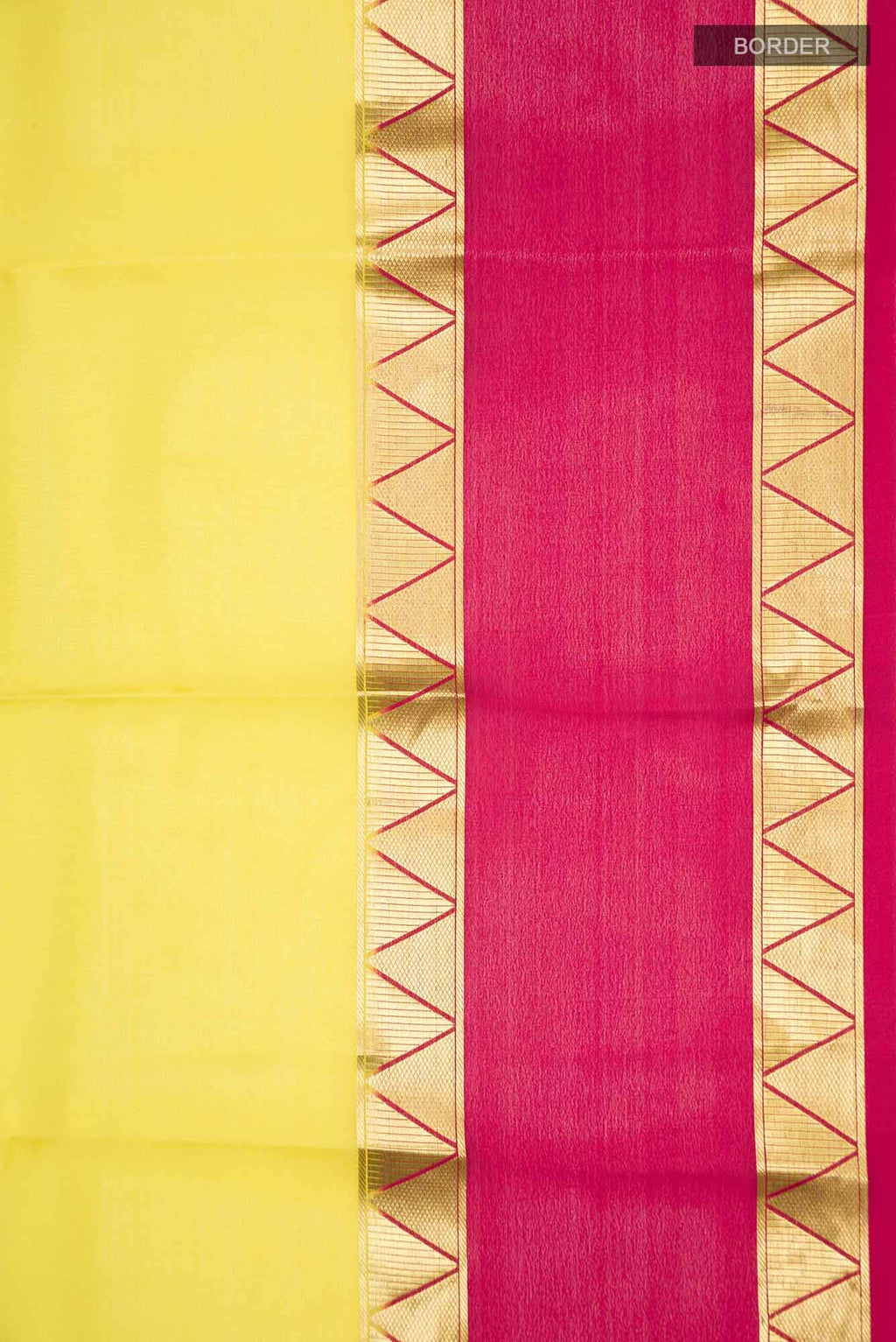 Yellow Mysore Crepe Saree