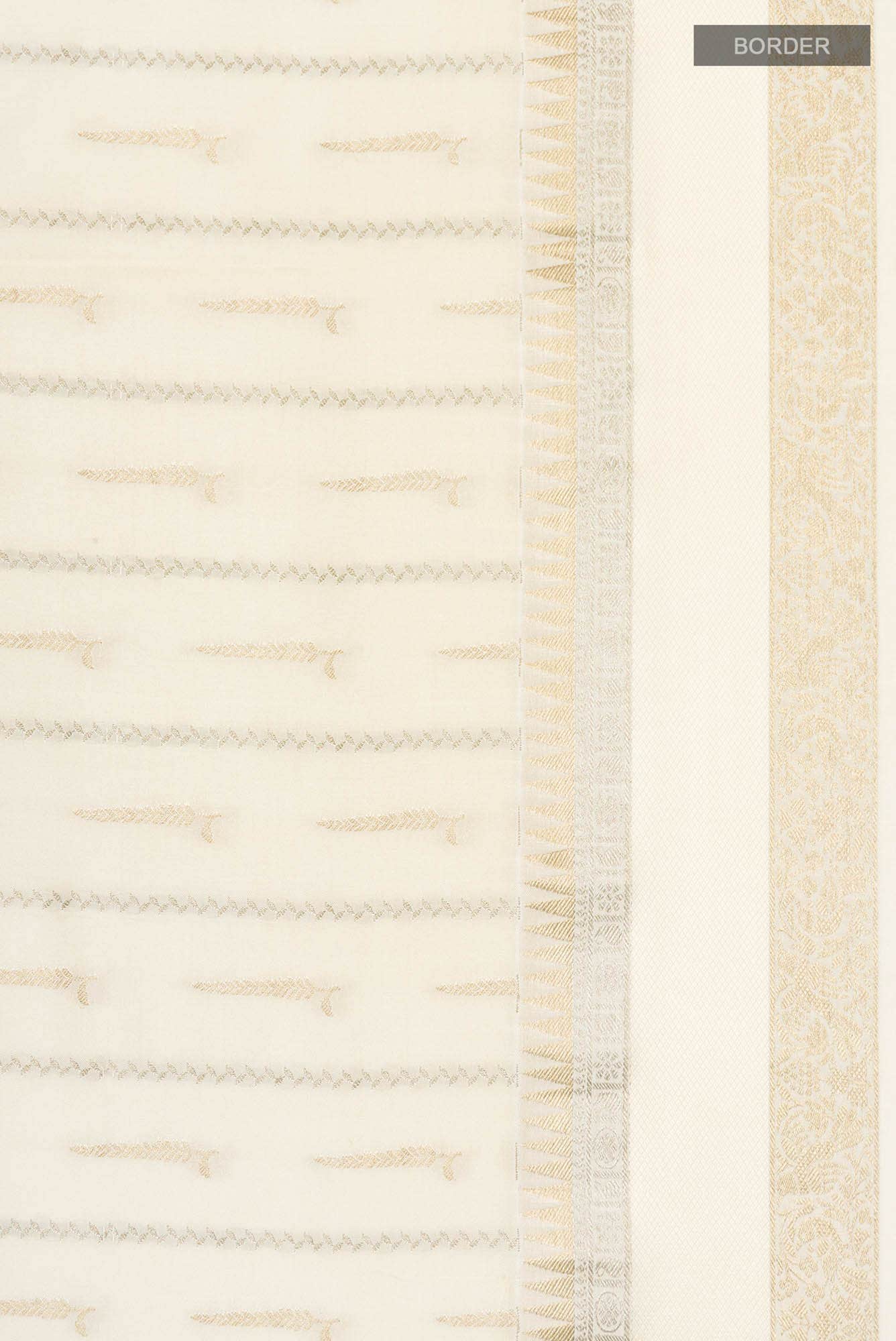 Cream Mysore Crepe Saree