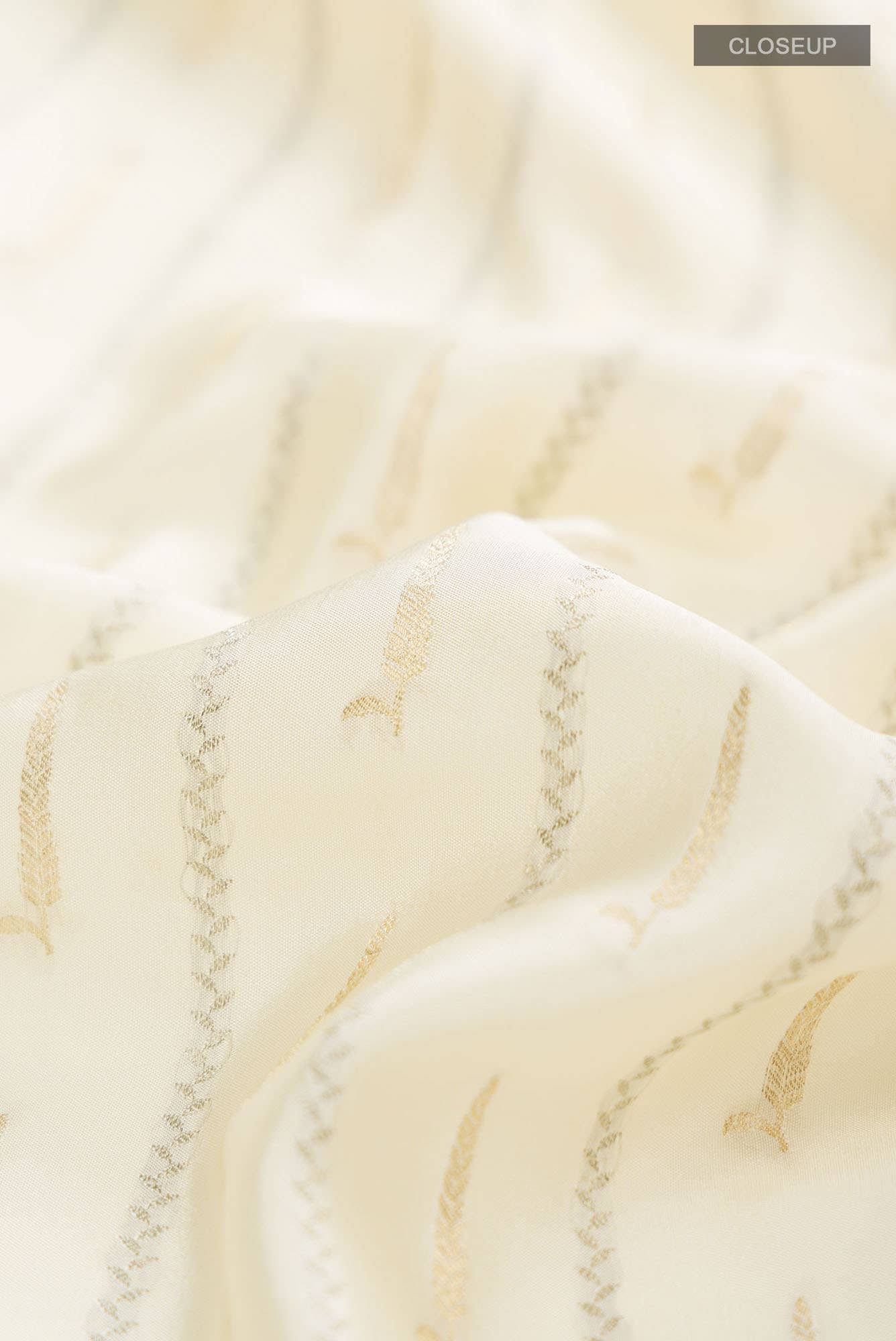 Cream Mysore Crepe Saree