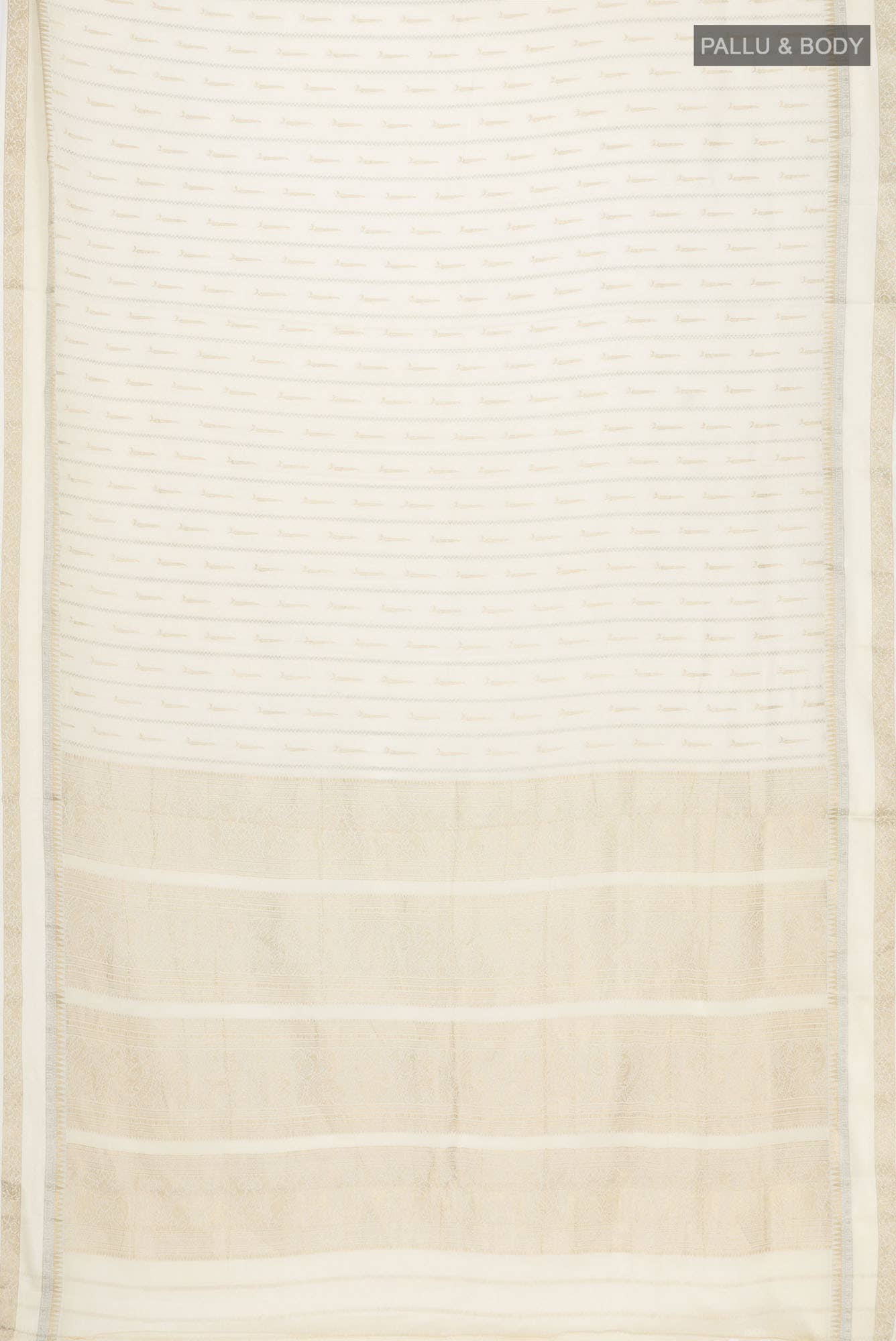 Cream Mysore Crepe Saree
