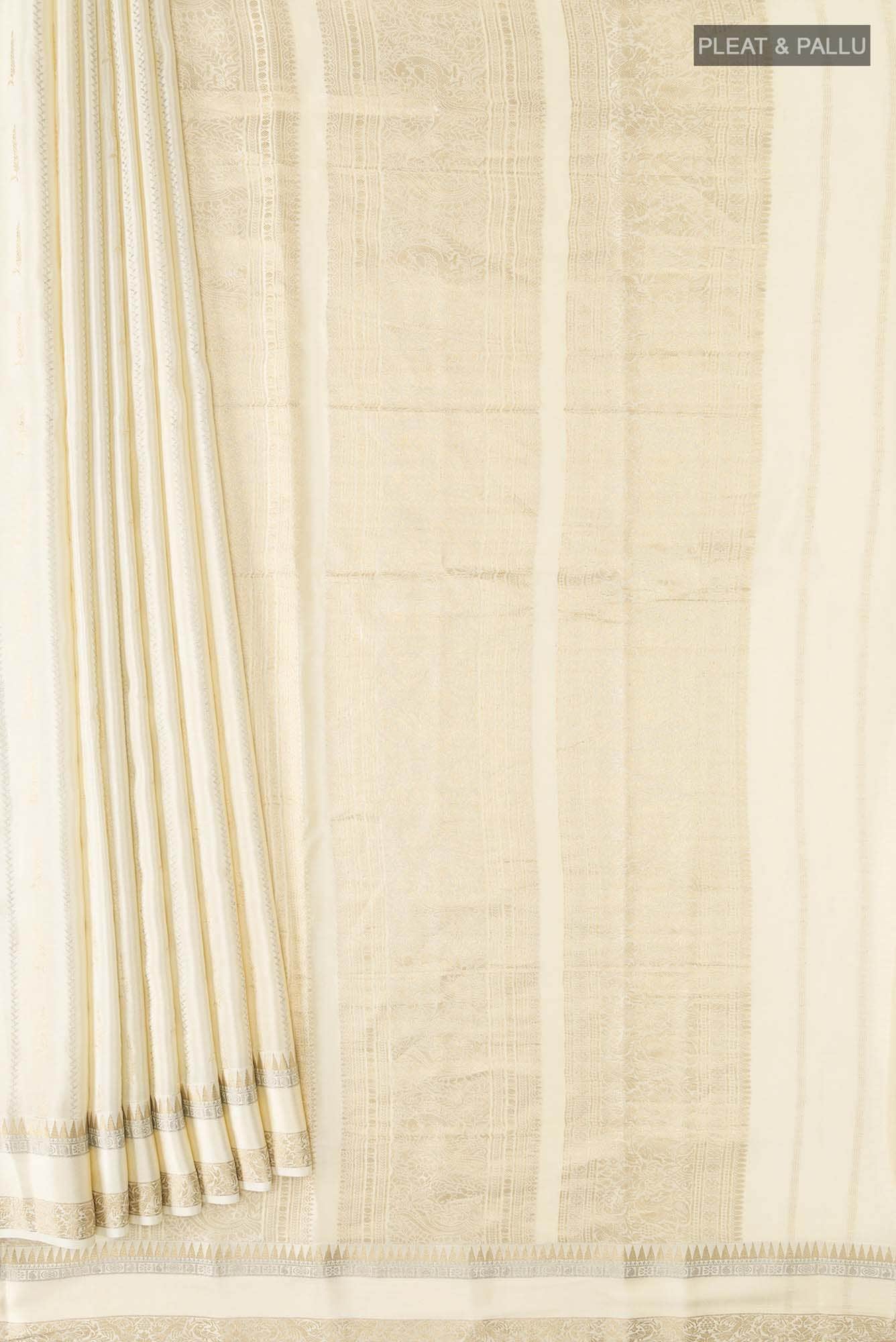 Cream Mysore Crepe Saree
