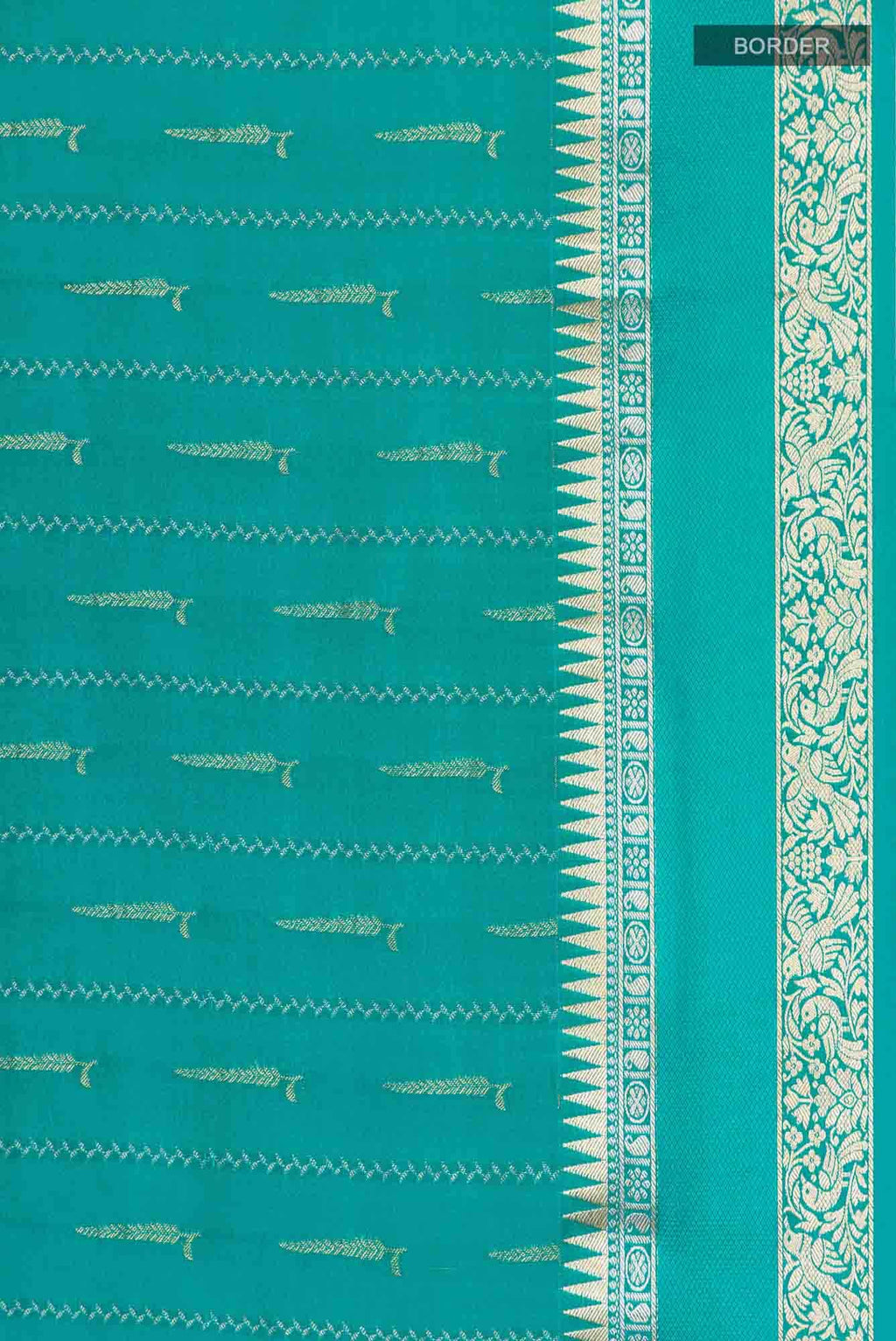 Teal Mysore Crepe Saree