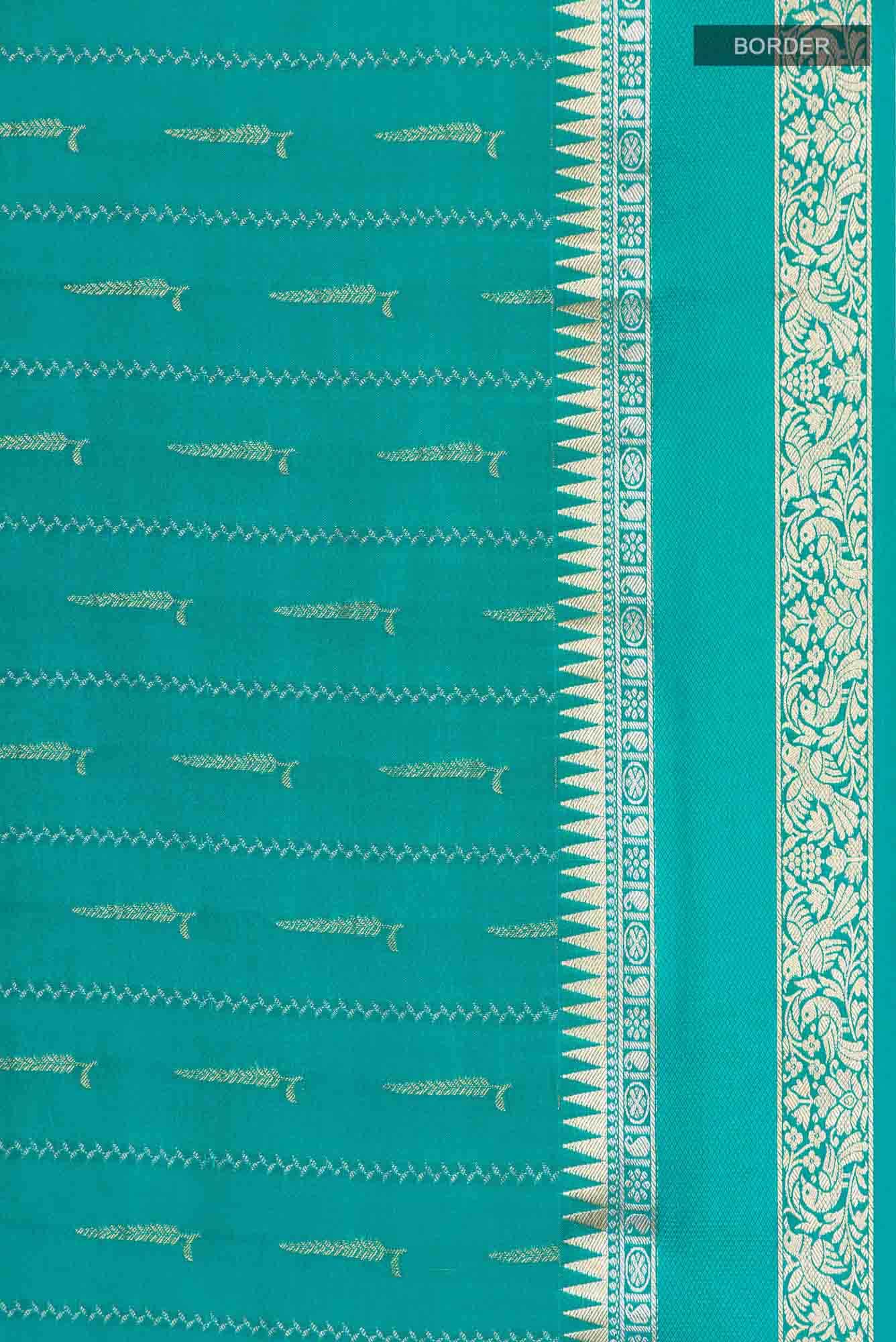 Teal Mysore Crepe Saree