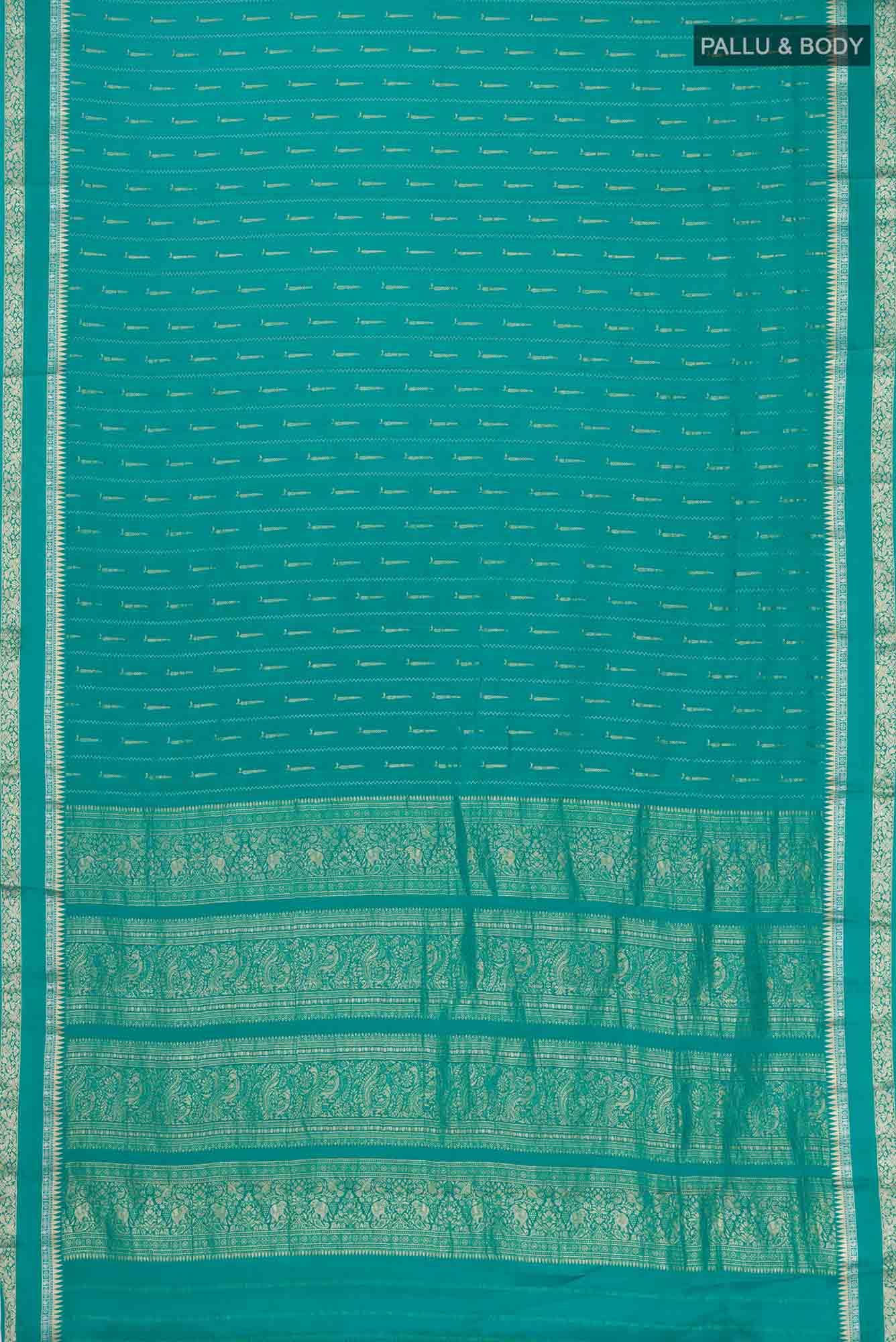 Teal Mysore Crepe Saree
