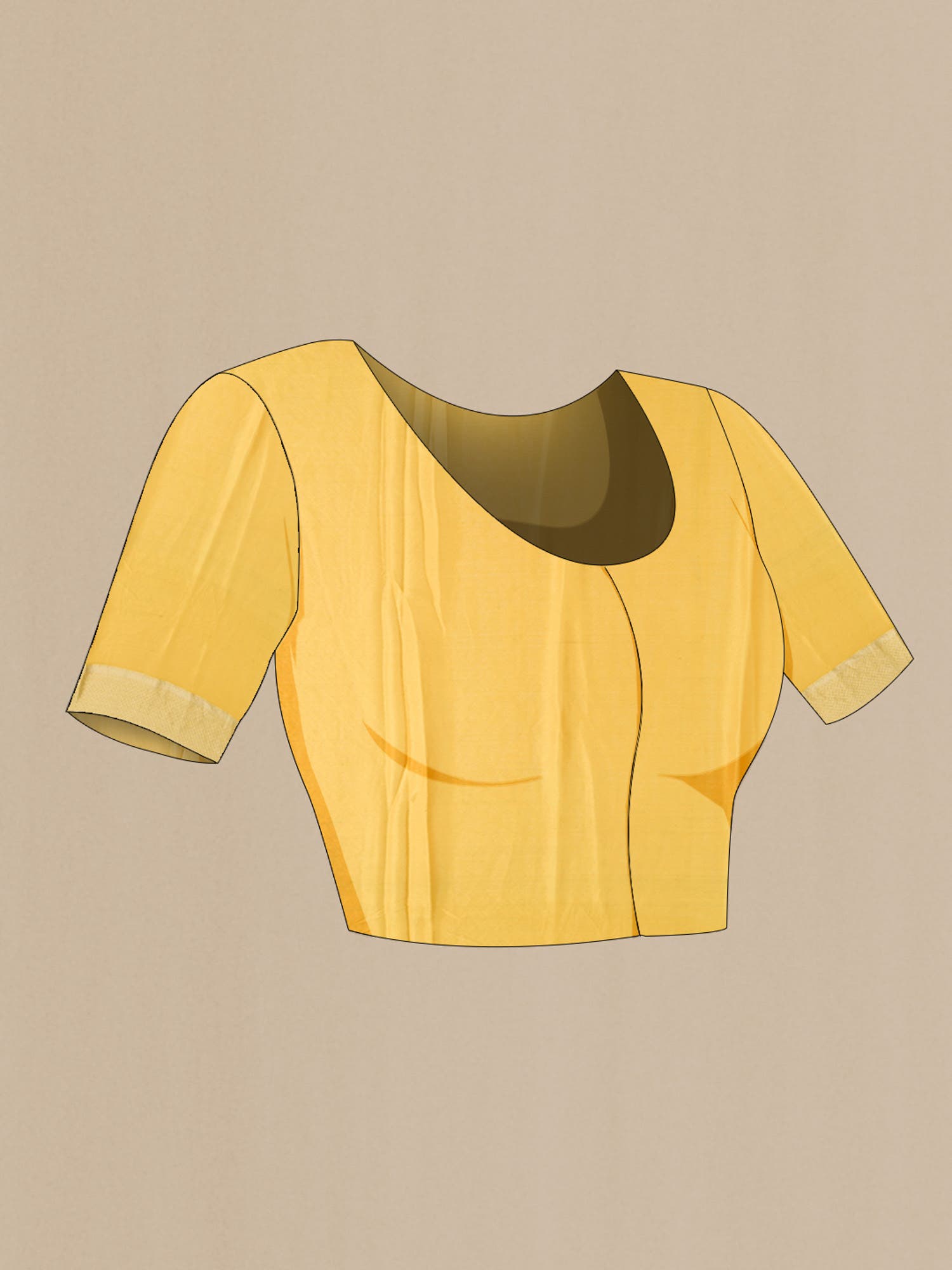 Yellow Mysore Crepe Saree
