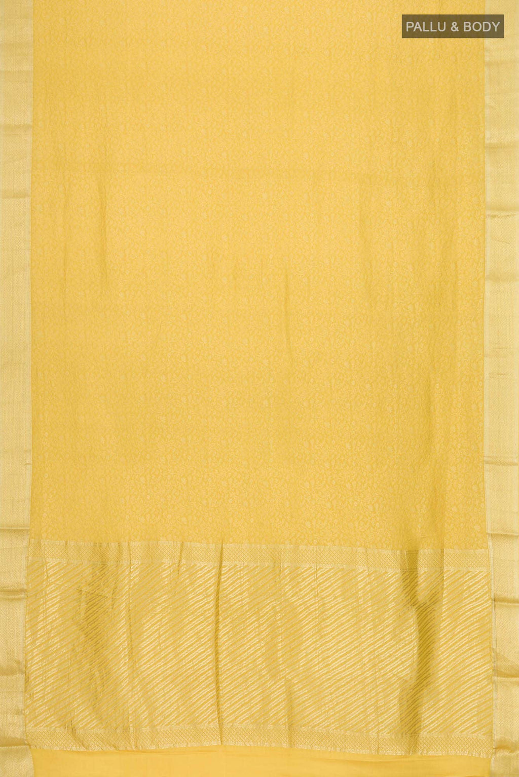 Yellow Mysore Crepe Saree