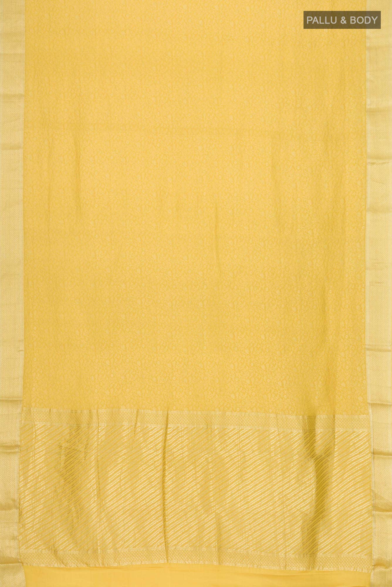 Yellow Mysore Crepe Saree