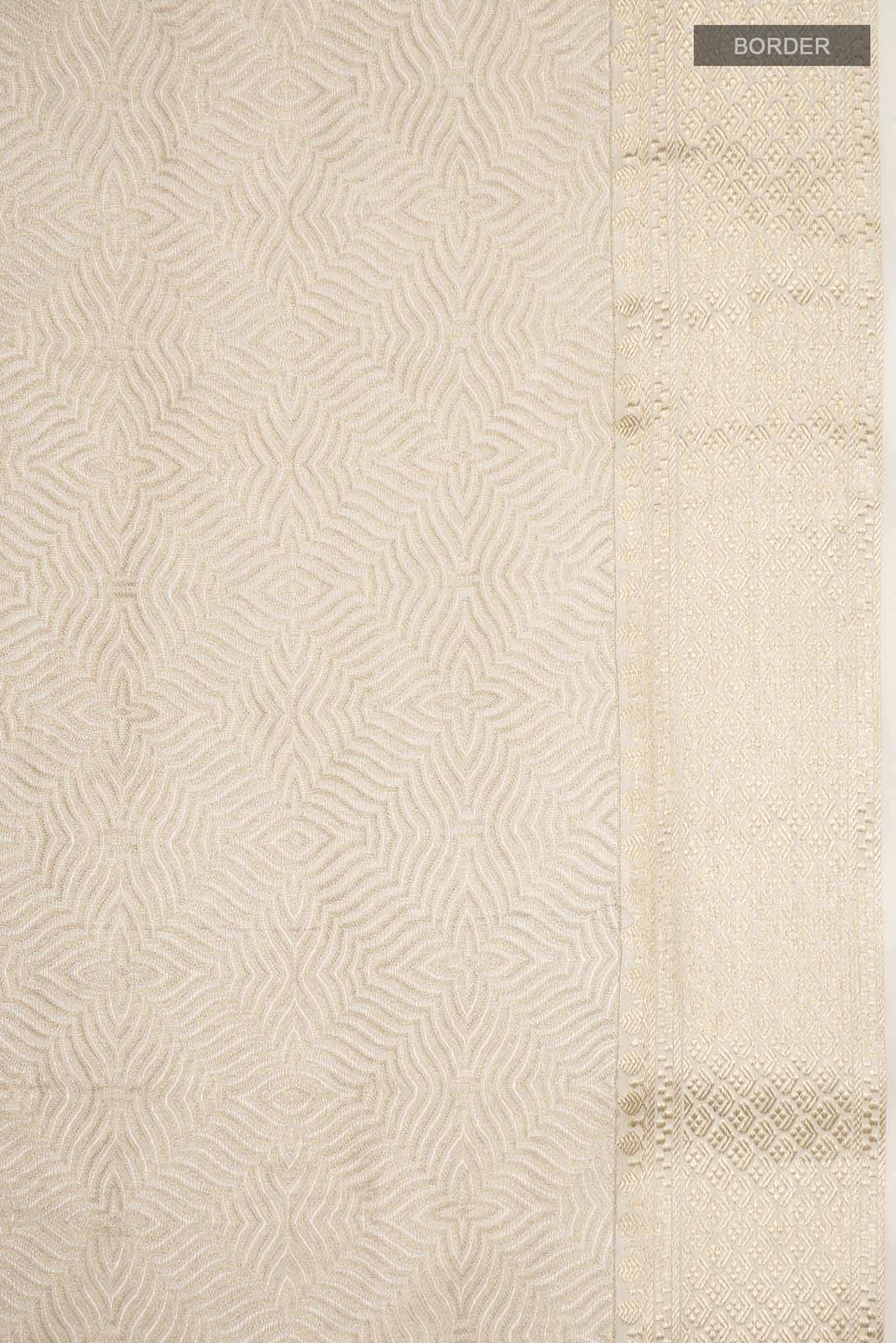 Cream Mysore Crepe Saree