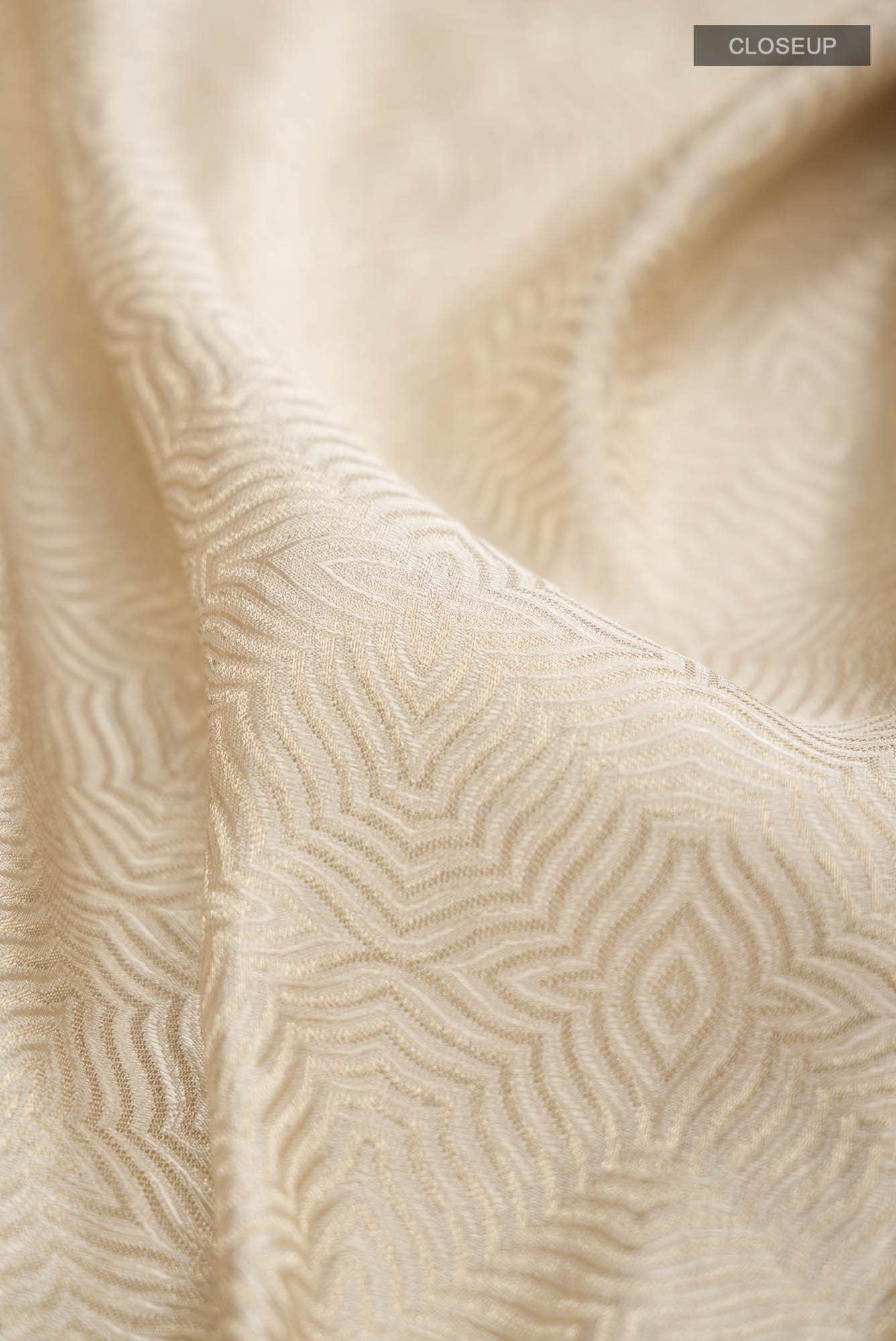 Cream Mysore Crepe Saree