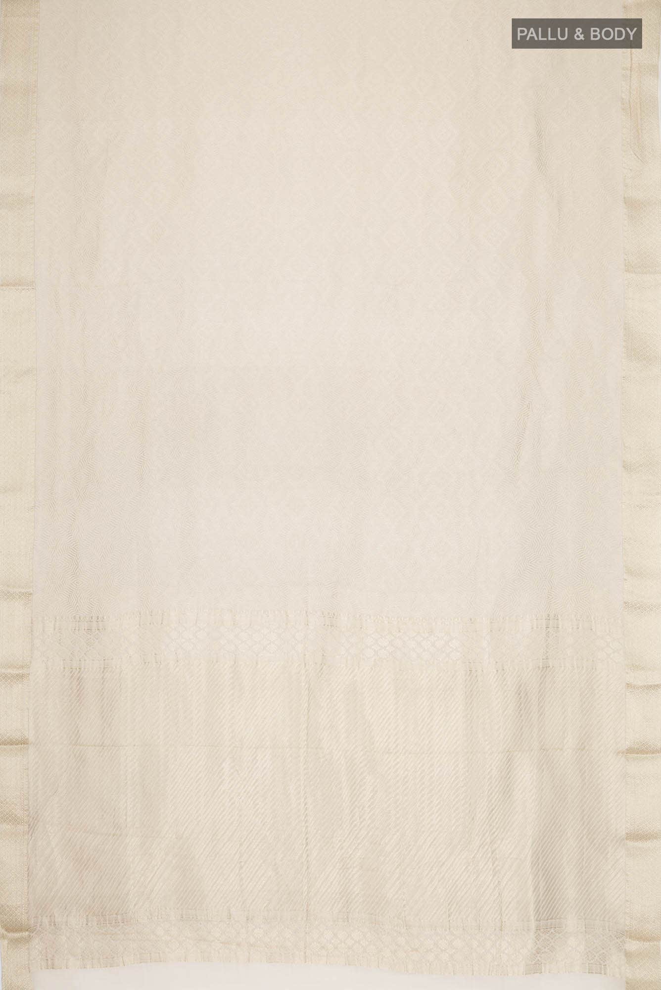 Cream Mysore Crepe Saree