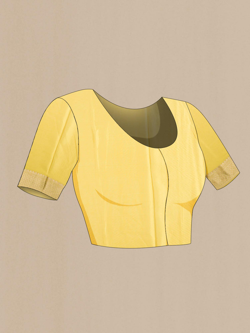 Yellow Mysore Crepe Saree