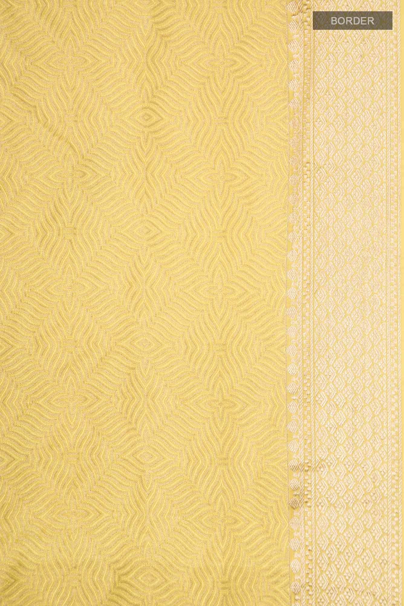 Yellow Mysore Crepe Saree