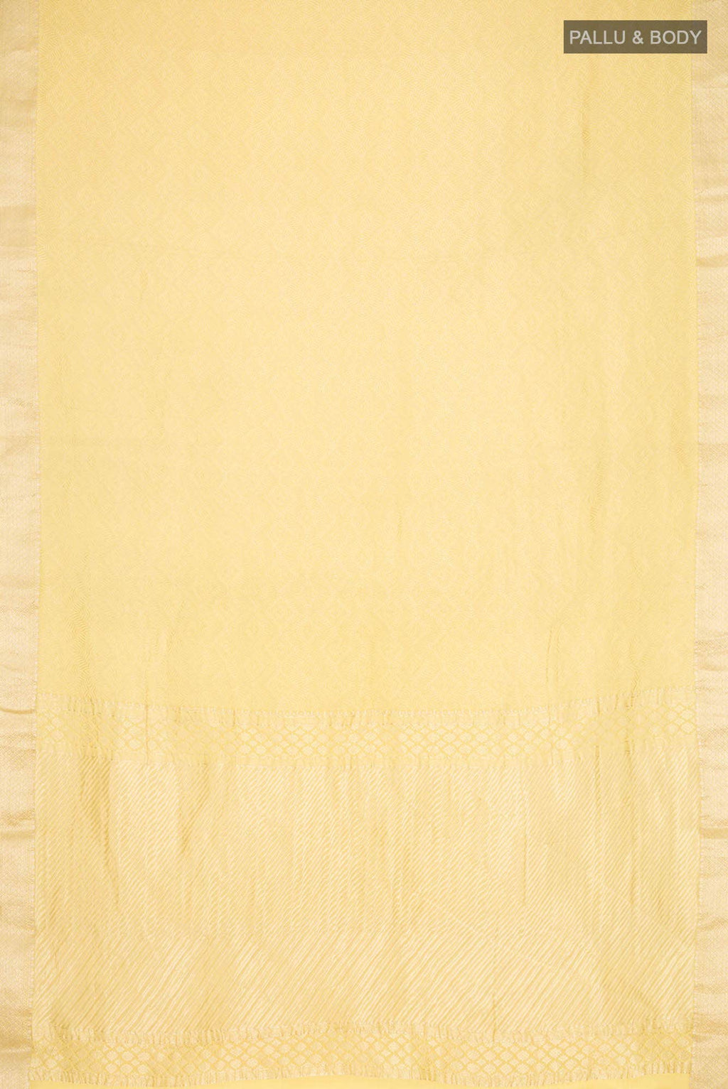Yellow Mysore Crepe Saree