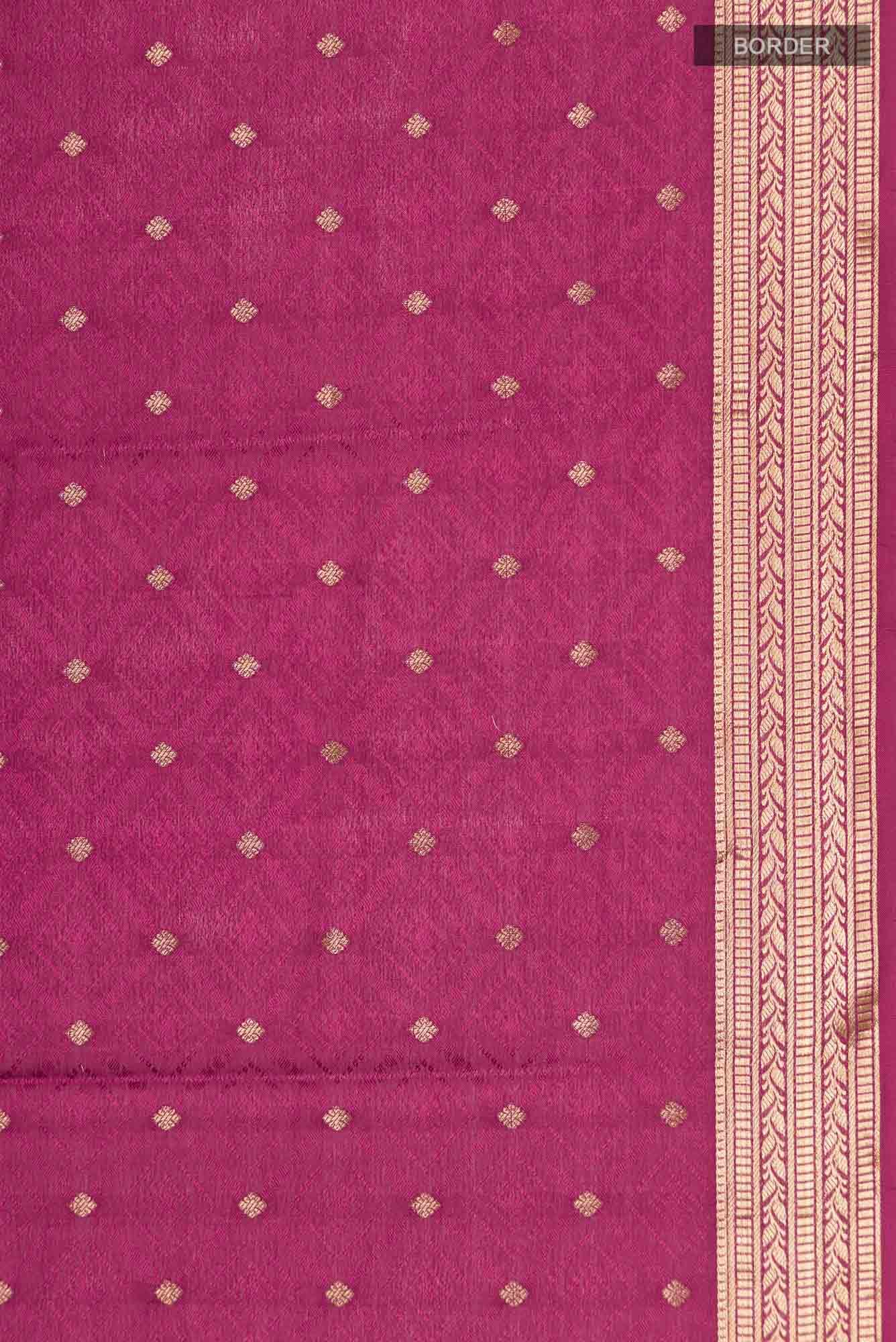 Dark Pink Mysore Crepe Saree