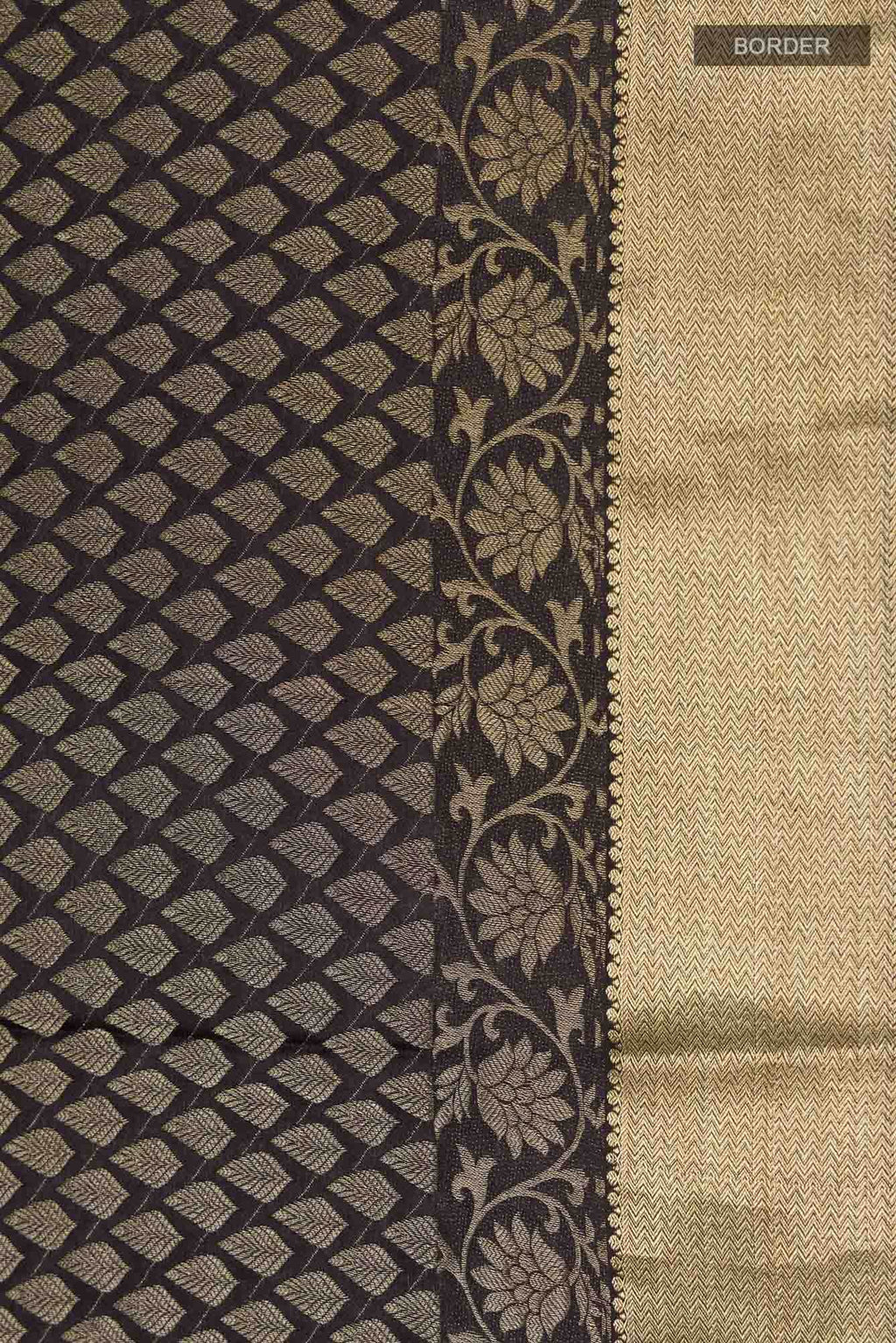 Black Mysore Crepe Saree