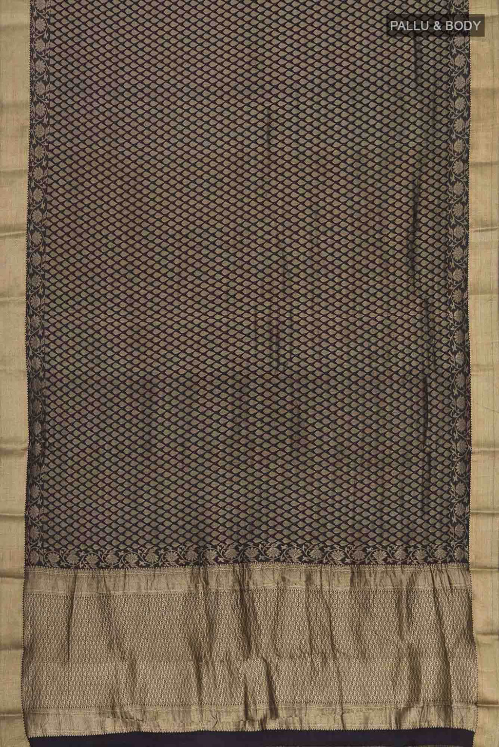 Black Mysore Crepe Saree